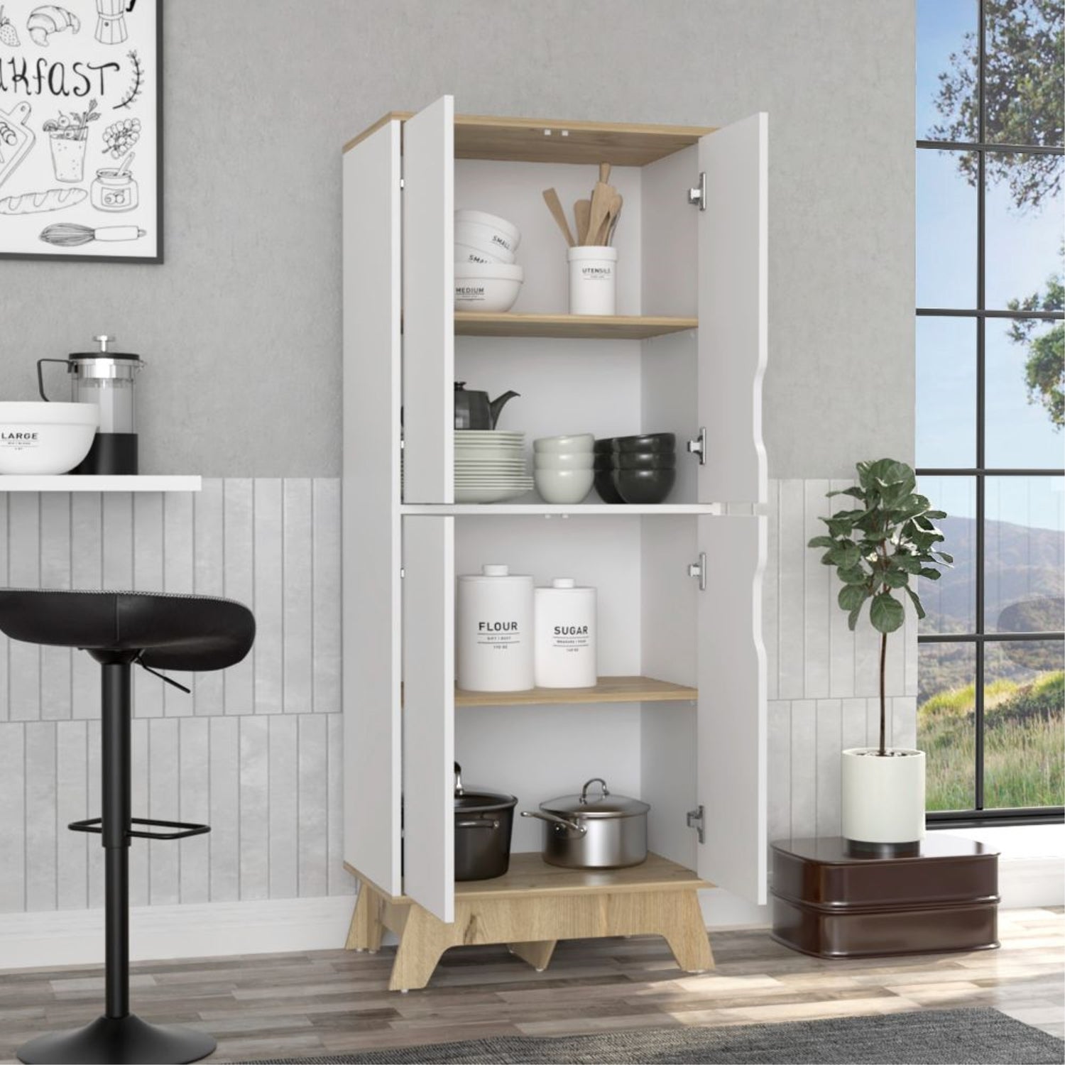 ALACENA FMFURNITURE MUEBLE 4 PUERTAS FM 001B BLANCO - 6