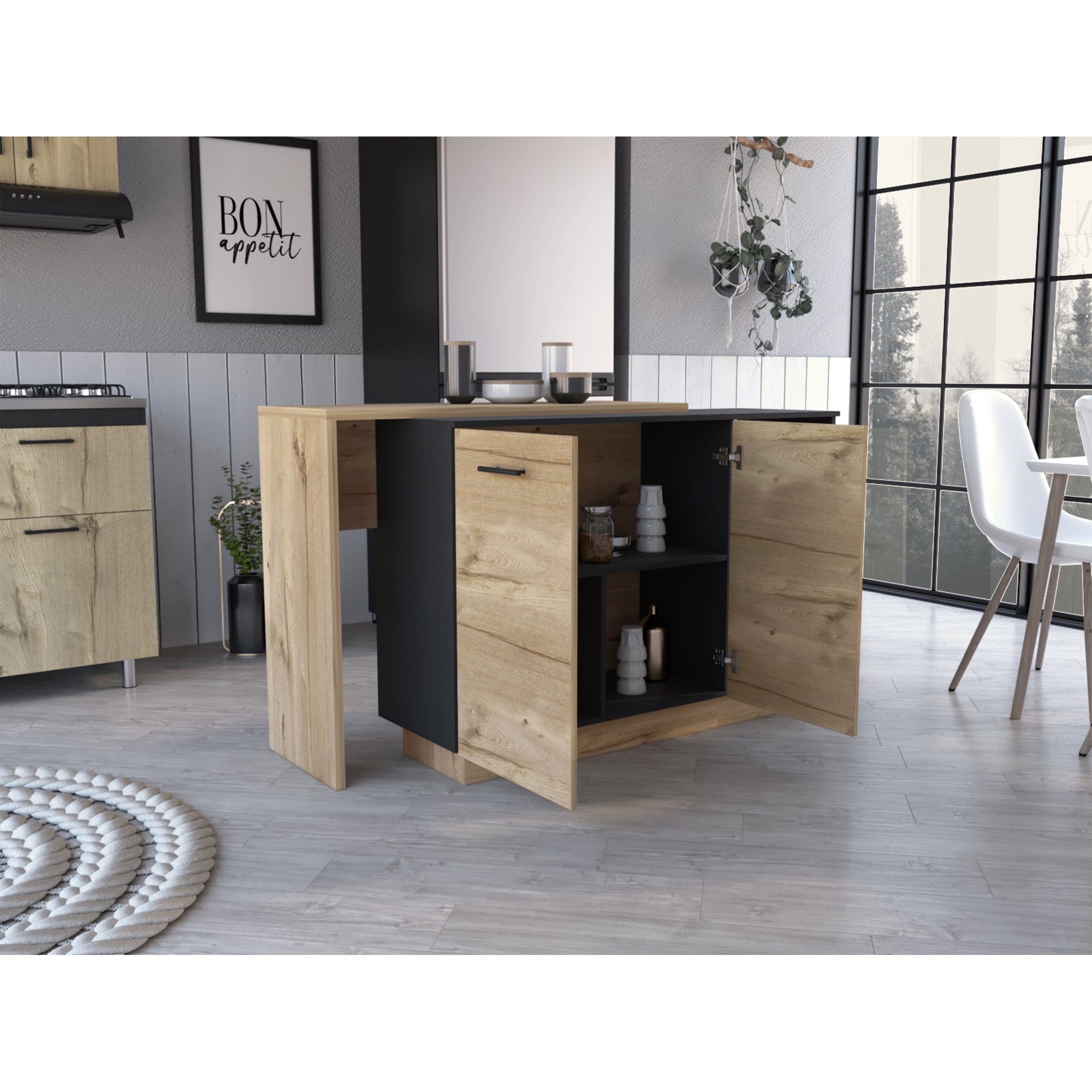 MUEBLE COCINA FMFURNITURE ISLA 2 PUERTAS FM 009C CAFÉ CLARO - 6