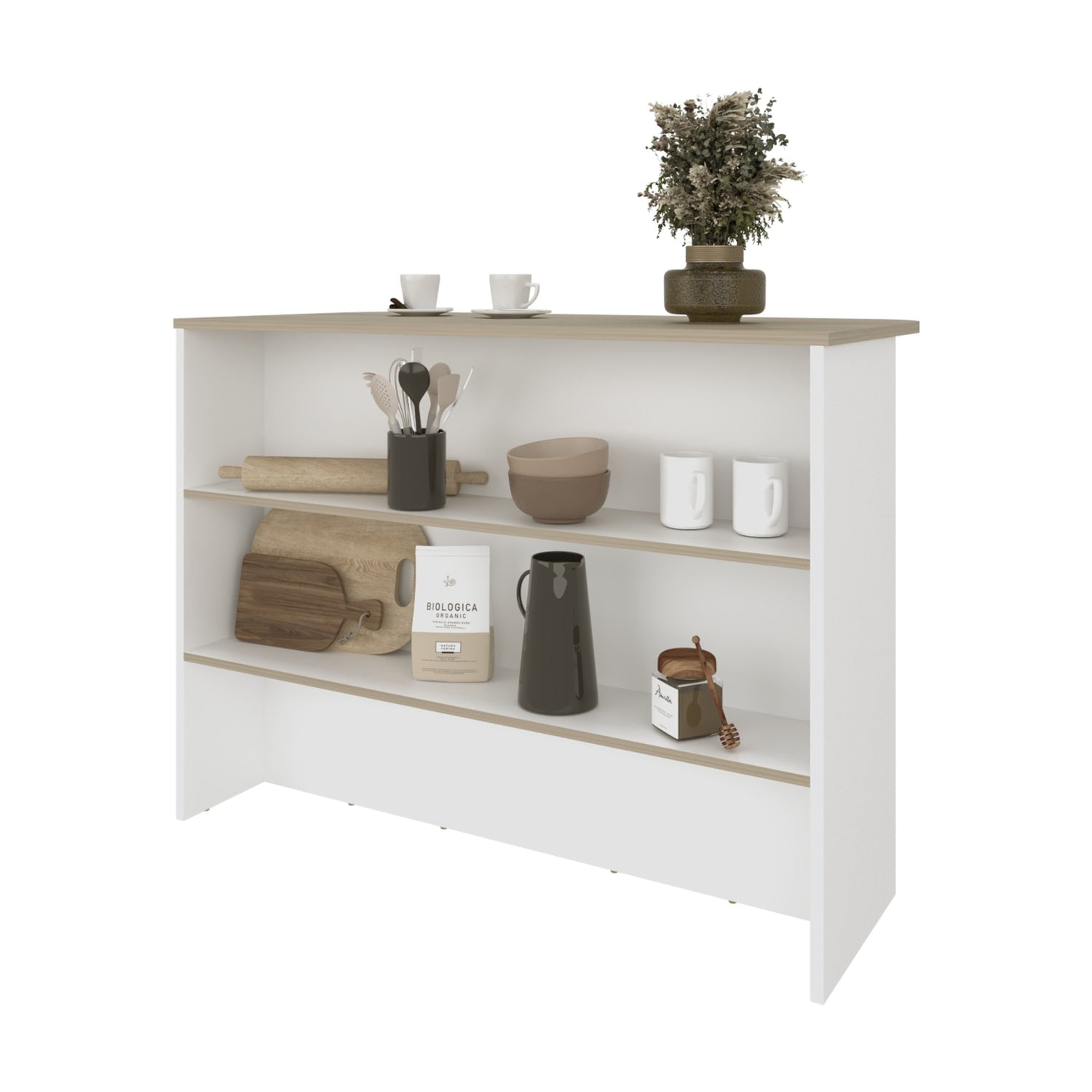 MUEBLE COCINA FMFURNITURE ISLA 120X60X90 CM FM 003B BLANCO - 4