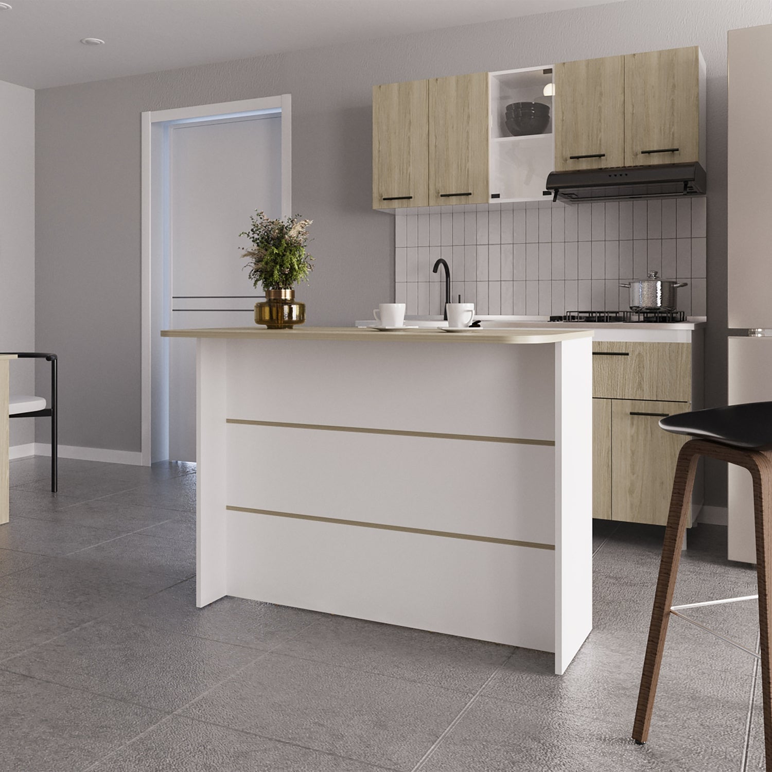 MUEBLE COCINA FMFURNITURE ISLA 120X60X90 CM FM 003B BLANCO - 5