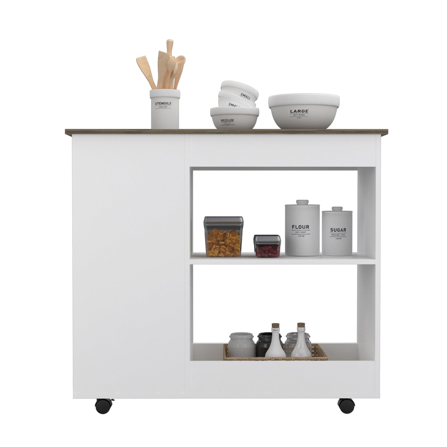 MUEBLE COCINA FMFURNITURE ISLA CON RUEDAS FM-002B BLANCO - 2