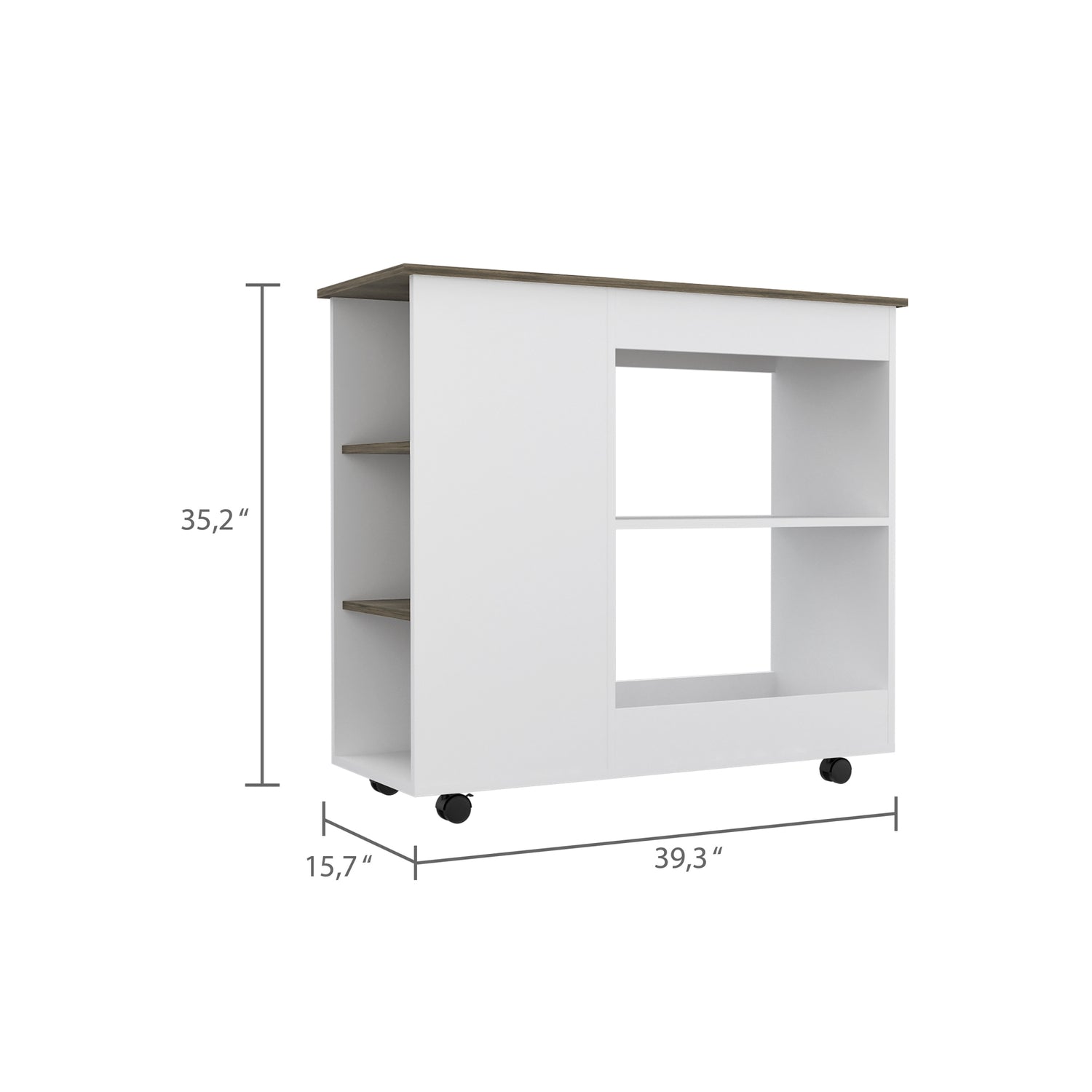 MUEBLE COCINA FMFURNITURE ISLA CON RUEDAS FM-002B BLANCO - 5