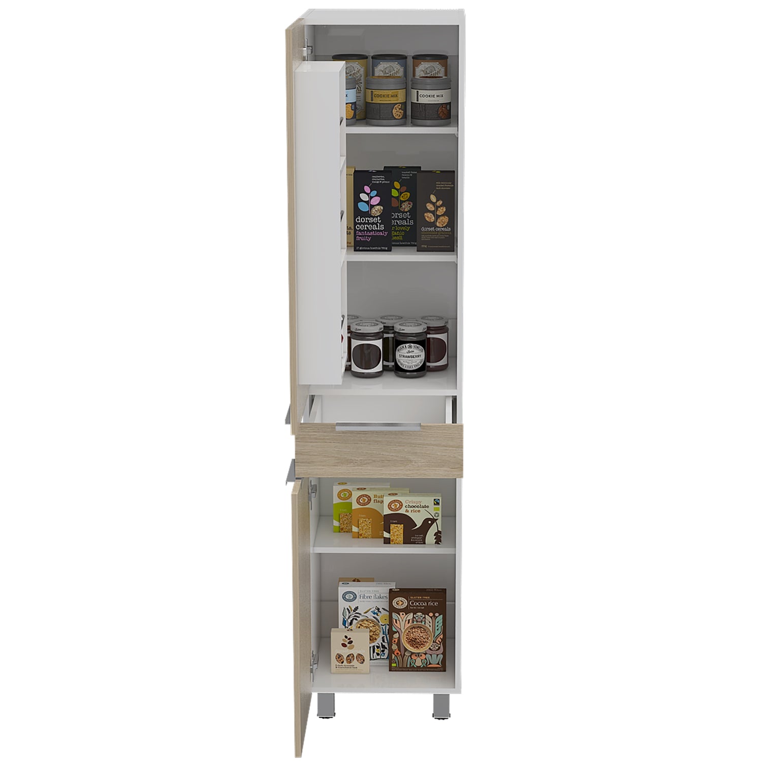 ALACENA FMFURNITURE MUEBLE 2 PUERTAS 1 CAJON FM-011C CAFÉ CLARO - 3