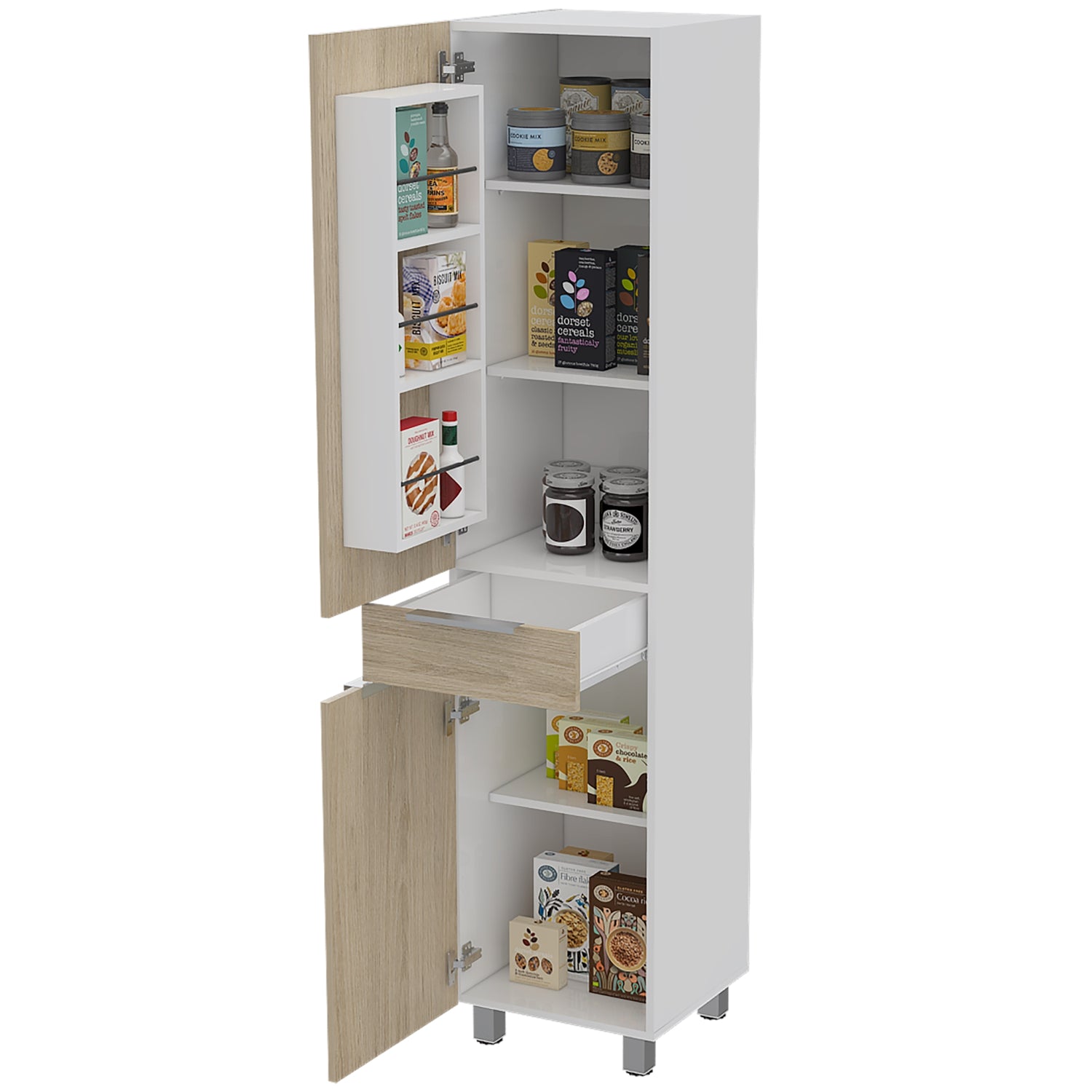 ALACENA FMFURNITURE MUEBLE 2 PUERTAS 1 CAJON FM-011C CAFÉ CLARO - 4