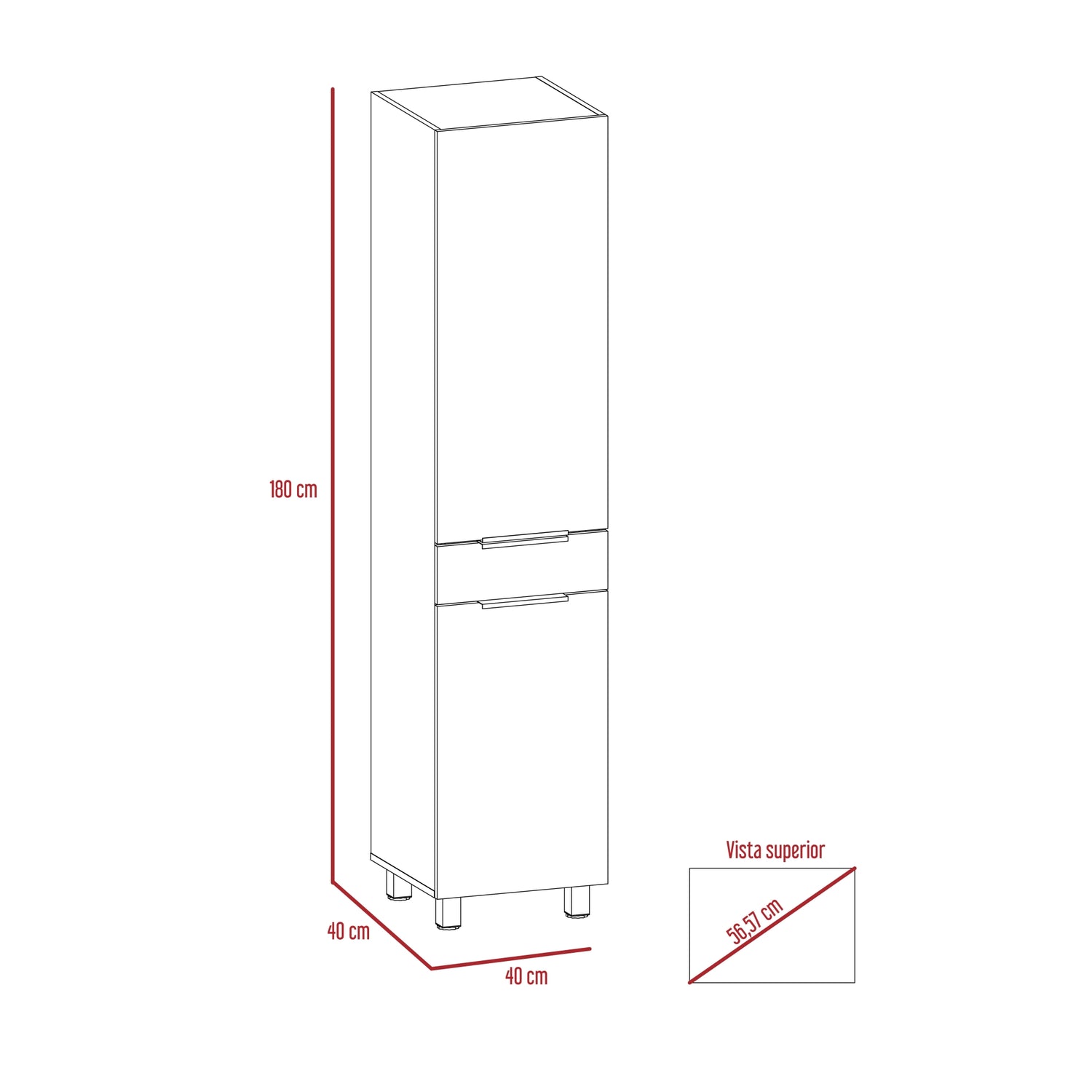 ALACENA FMFURNITURE MUEBLE 2 PUERTAS 1 CAJON FM-011C CAFÉ CLARO - 7