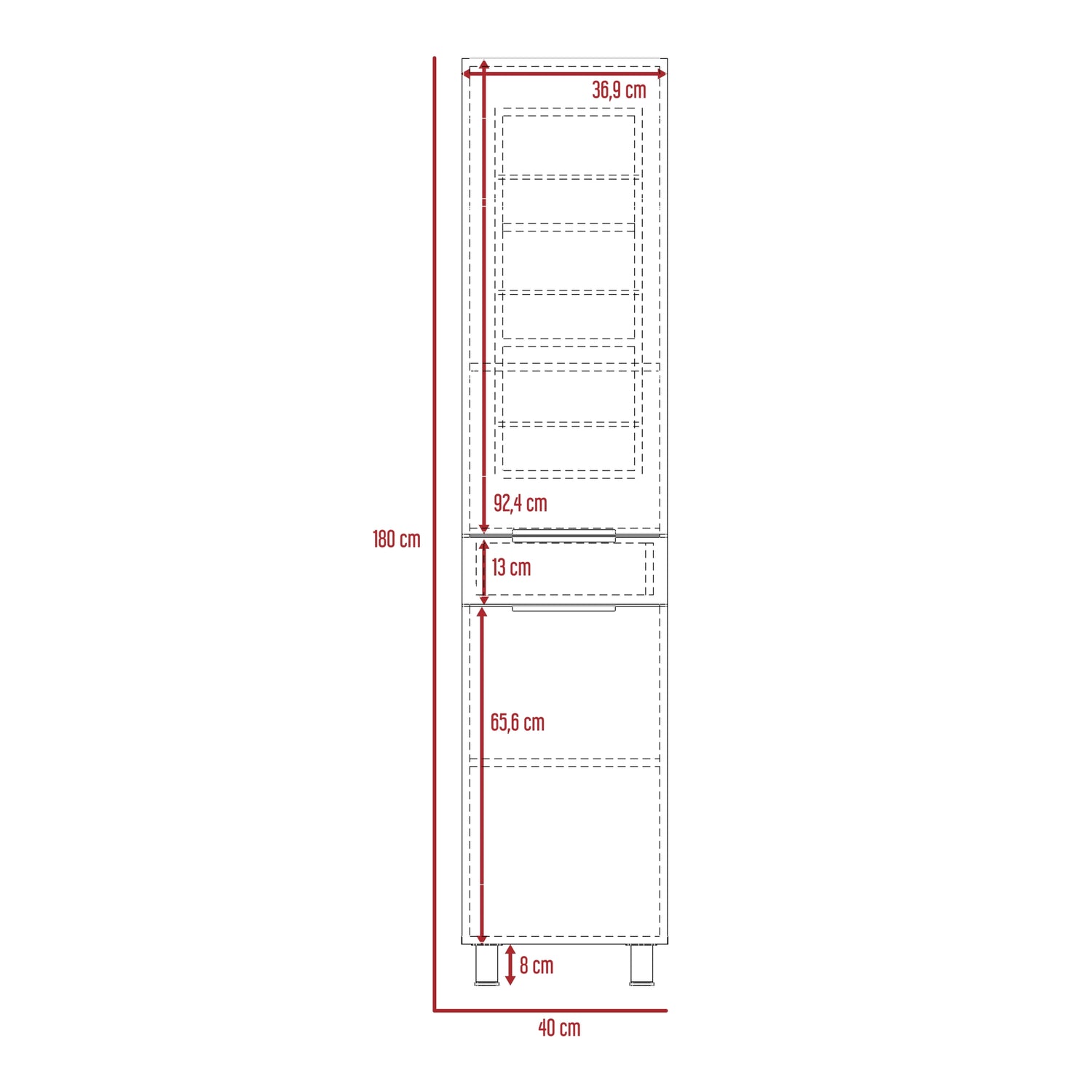 ALACENA FMFURNITURE MUEBLE 2 PUERTAS 1 CAJON FM-011C CAFÉ CLARO - 8