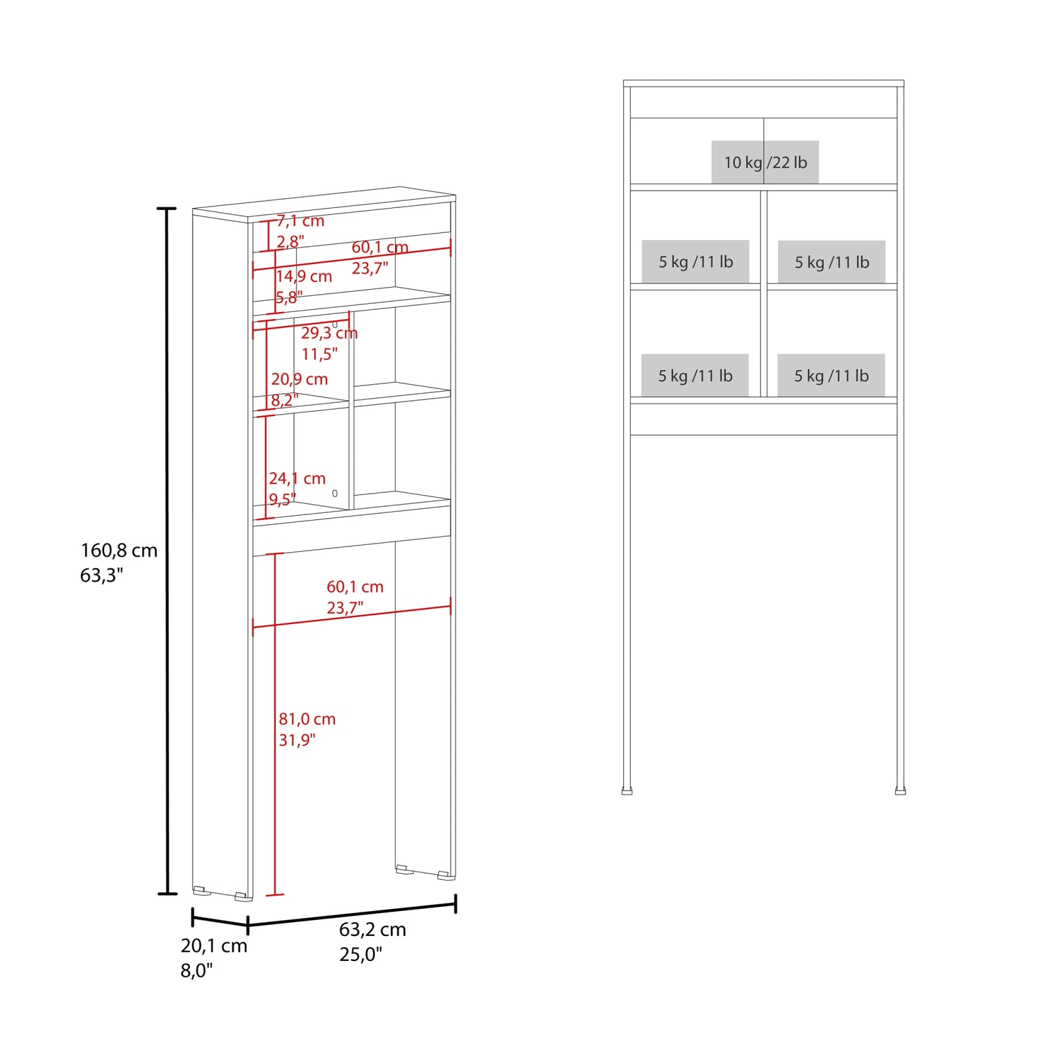 ESTANTE WC 5 REPISAS FM-014B - BLANCO - 7