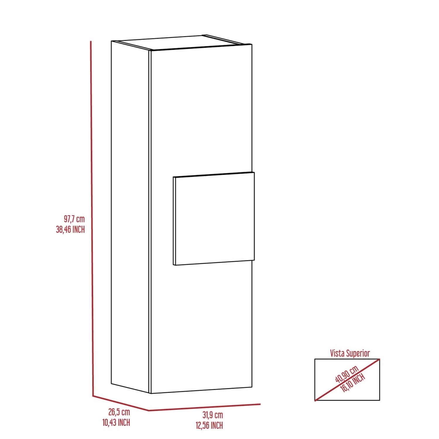MUEBLE BAÑO FMFURNITURE OPTIMIZADOR FM 009C CAFE CLARO - 7