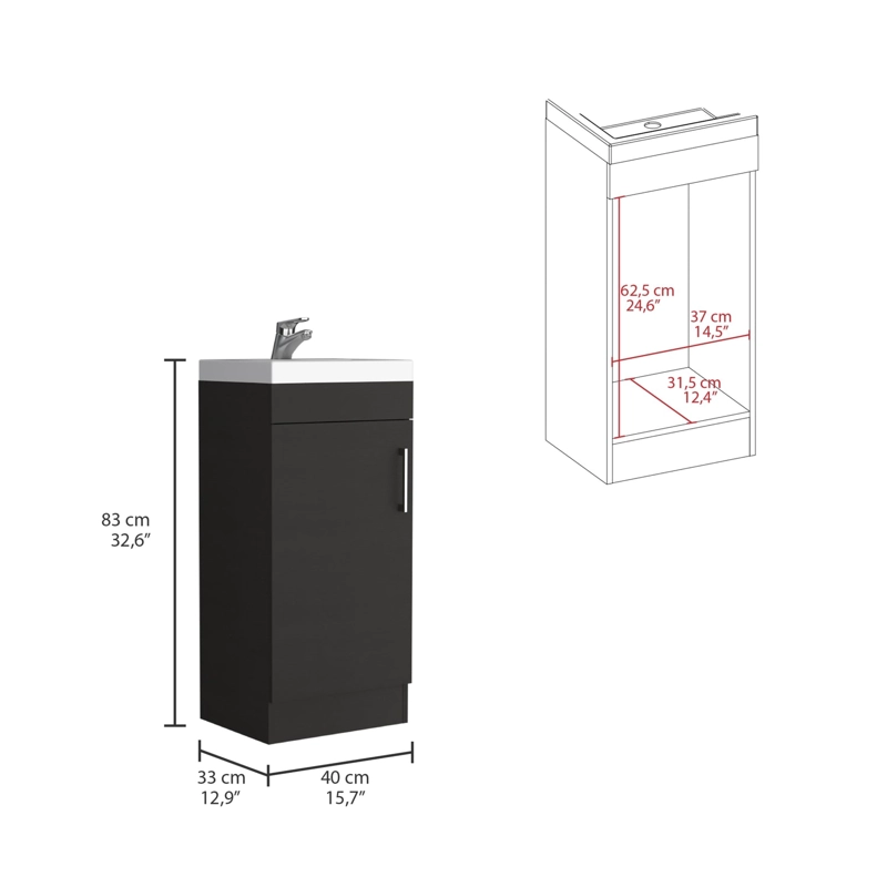 MUEBLE VANITORIO 1 PUERTA FM-005N - NEGRO - 7