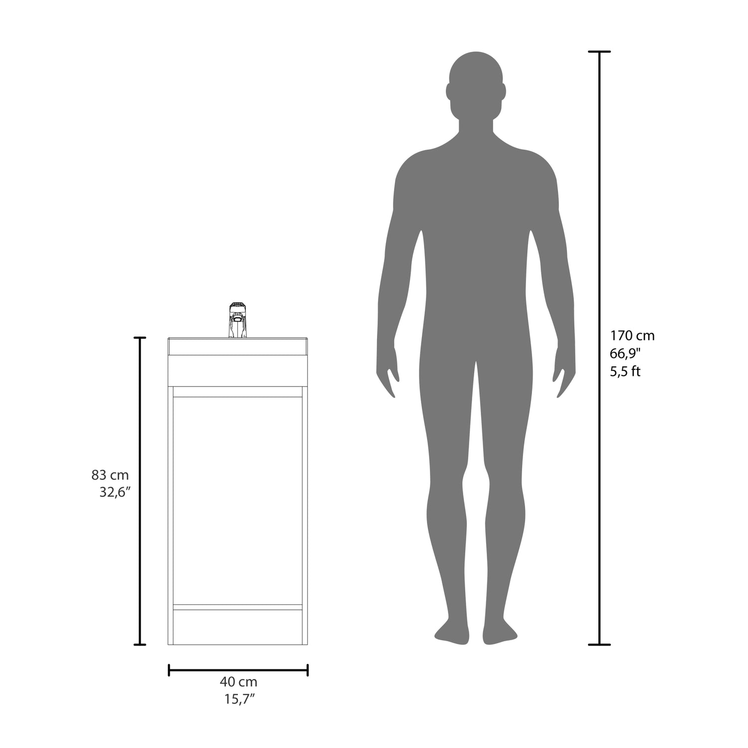 MUEBLE VANITORIO FMFURNITURE 1 PUERTA FM 005C CAFÉ CLARO - 8