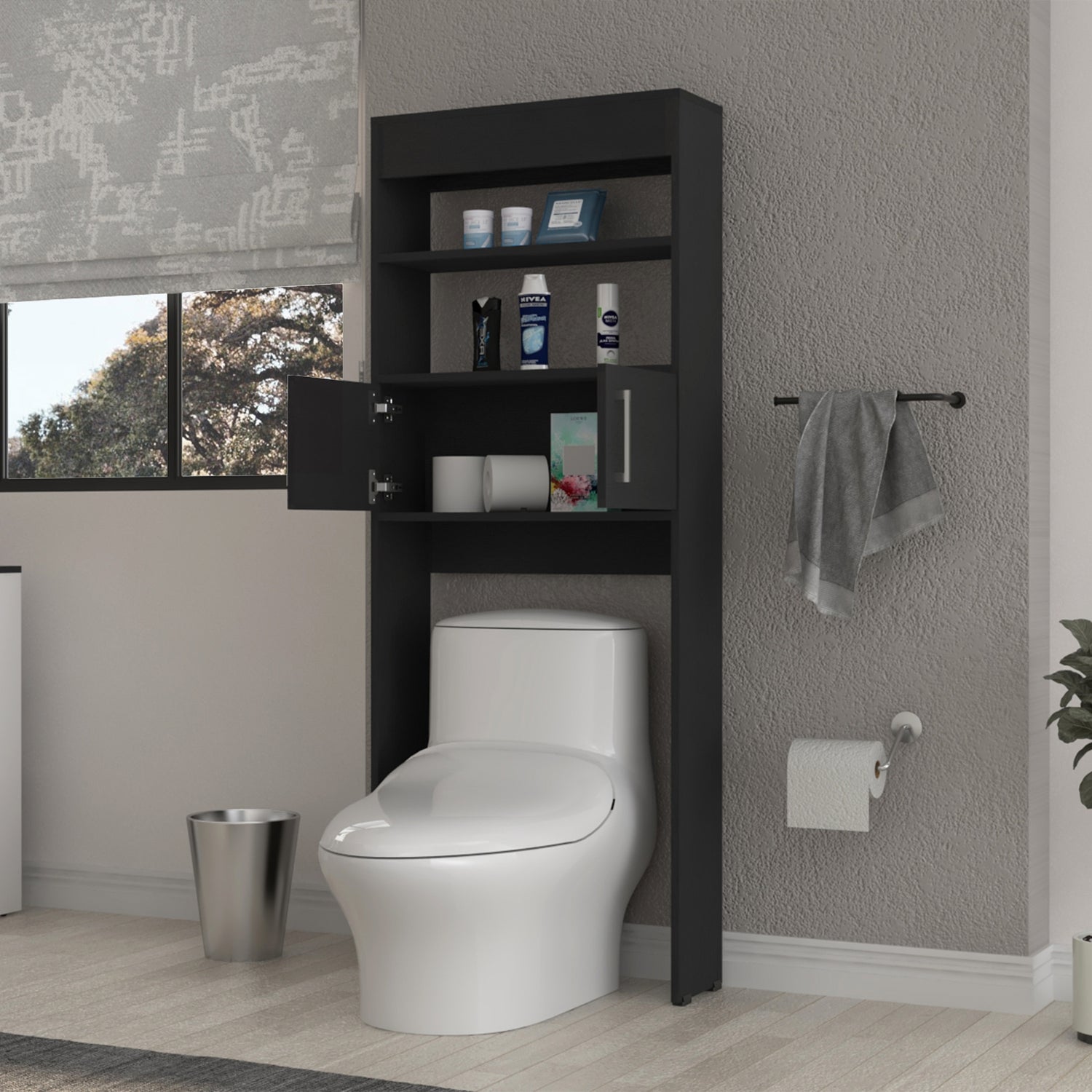 MUEBLE BAÑO FMFURNITURE OPTIMIZADOR CON 2 PUERTAS FM 008N NEGRO - 6