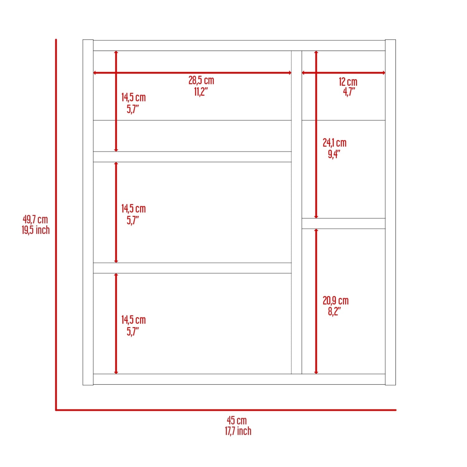 MUEBLE BAÑO FMFURNITURE BOTIQUIN CON ESPEJO 1 PUERTA FM 017N NEGRO - 8