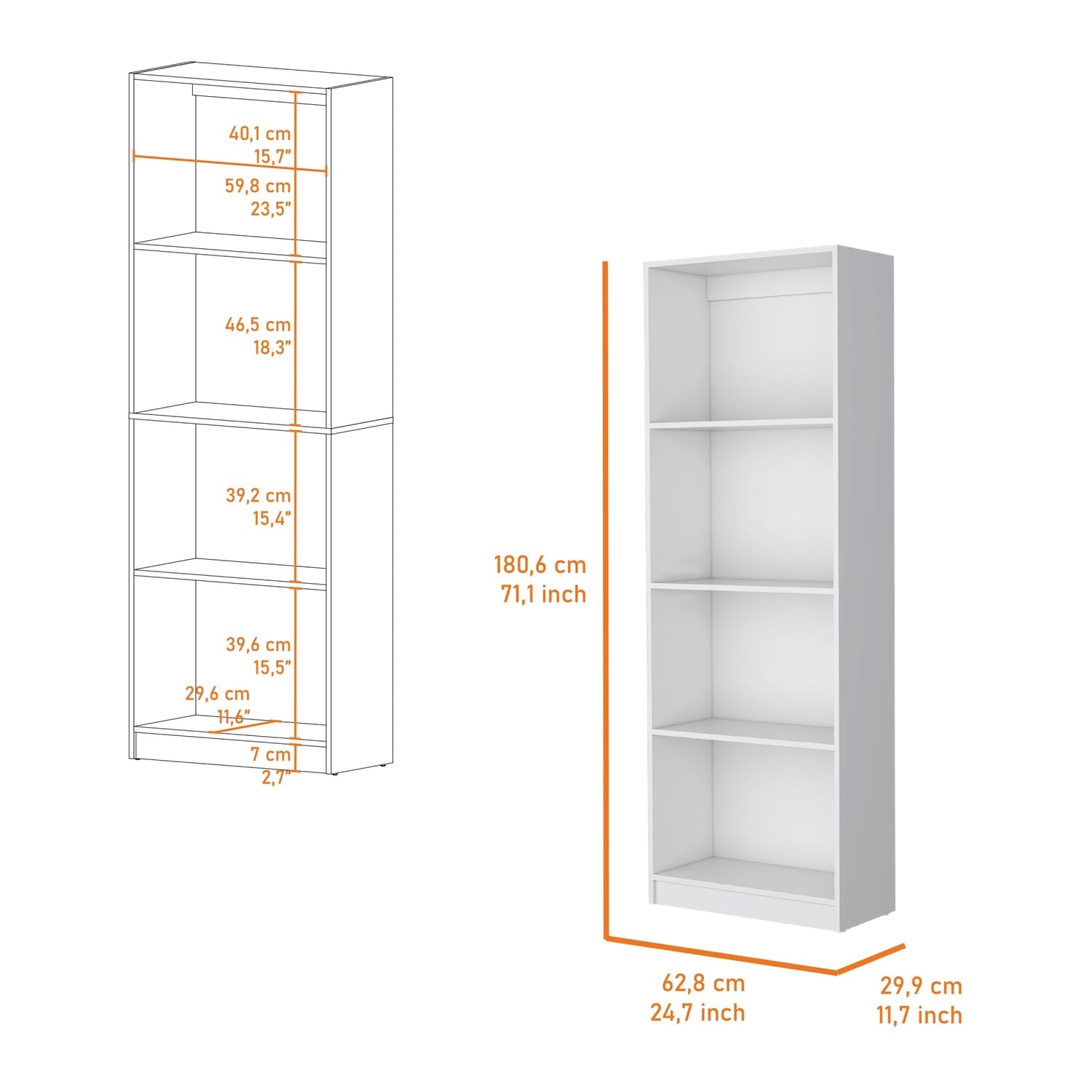 ESTANTE 4 REPISAS FM-017B BLANCO - 5