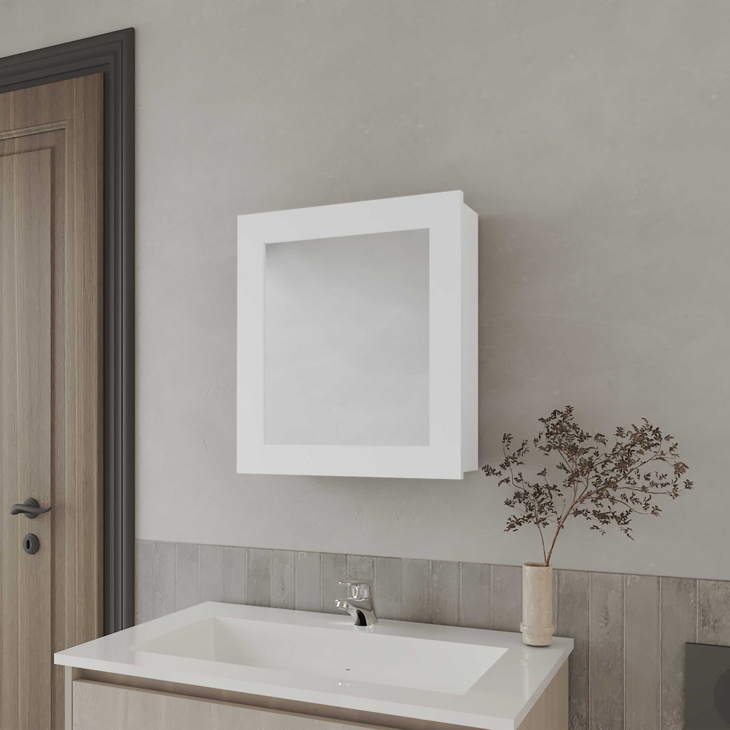 MUEBLE BAÑO FMFURNITURE BOTIQUIN 1 PUERTA CON ESPEJO FM 006B BLANCO - 5