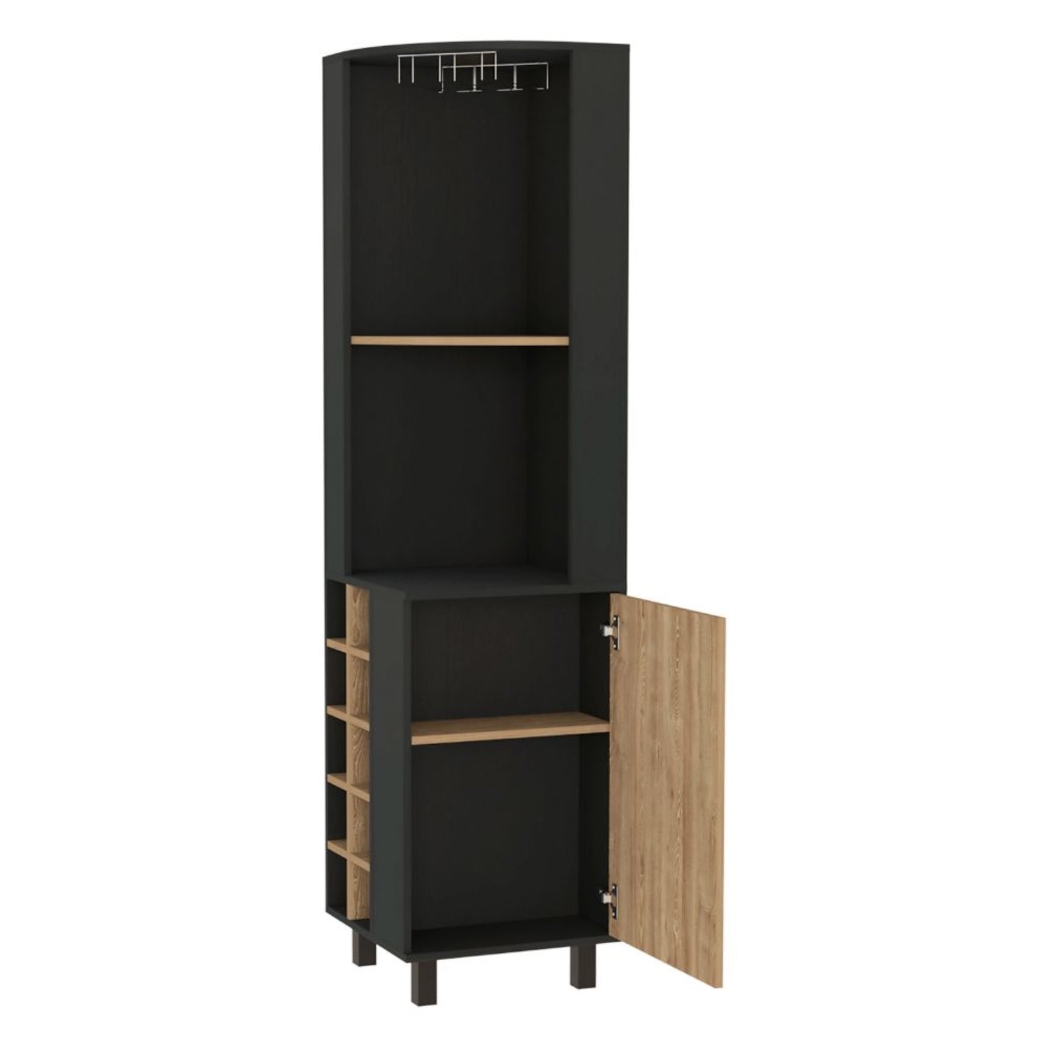 BAR FMFURNITURE ESQUINERO 10 BOTELLEROS 1 PUERTA FM 007N NEGRO - 2