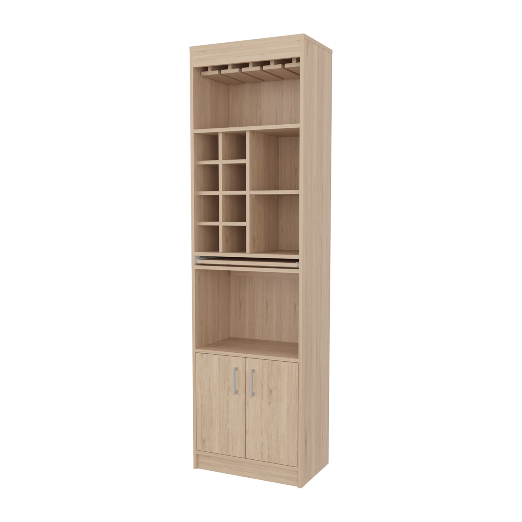BAR FMFURNITURE ALTO 8 BOTELLEROS REPISA EXTENSIBLE FM 012A CAFE CLARO - 1