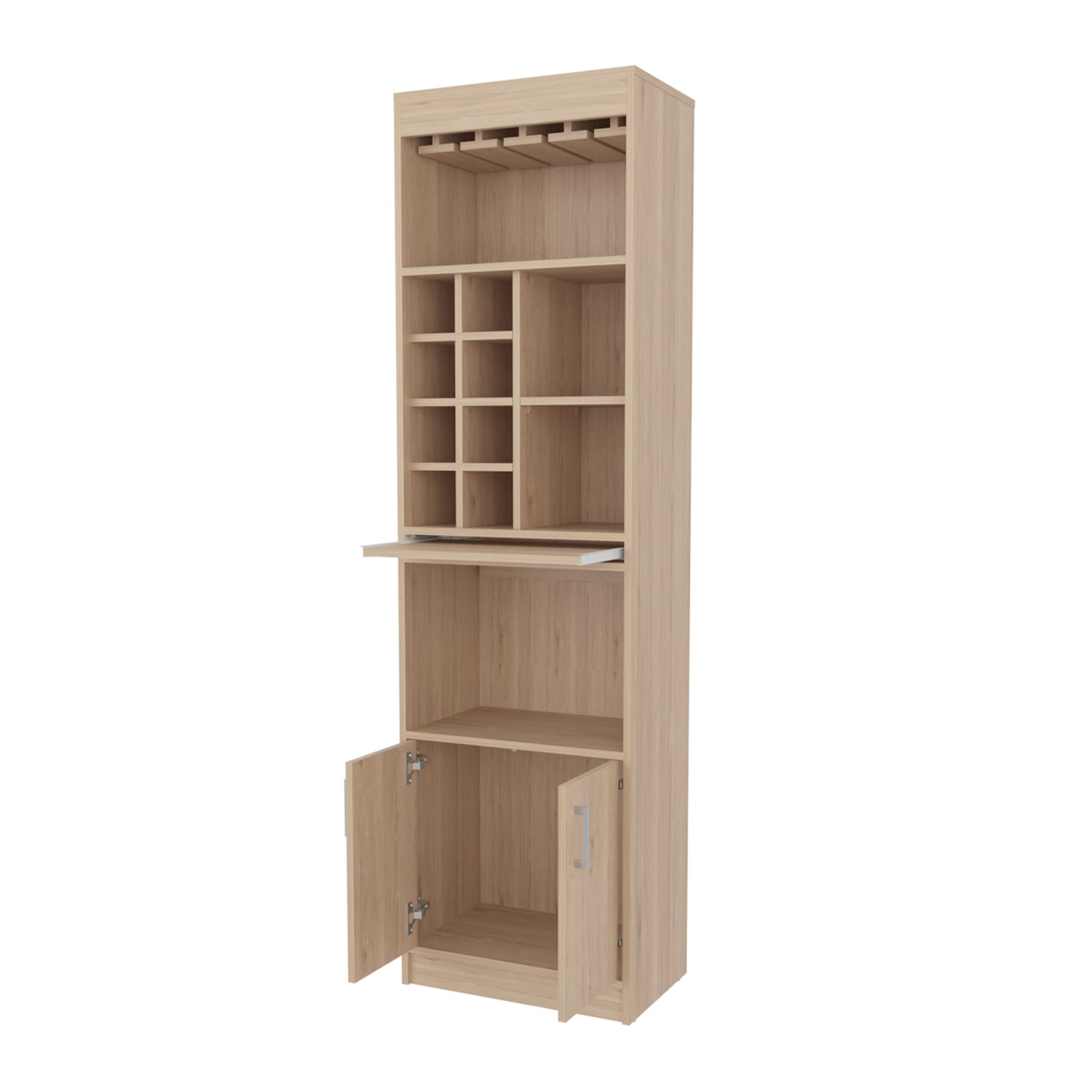 BAR FMFURNITURE ALTO 8 BOTELLEROS REPISA EXTENSIBLE FM 012A CAFE CLARO - 2