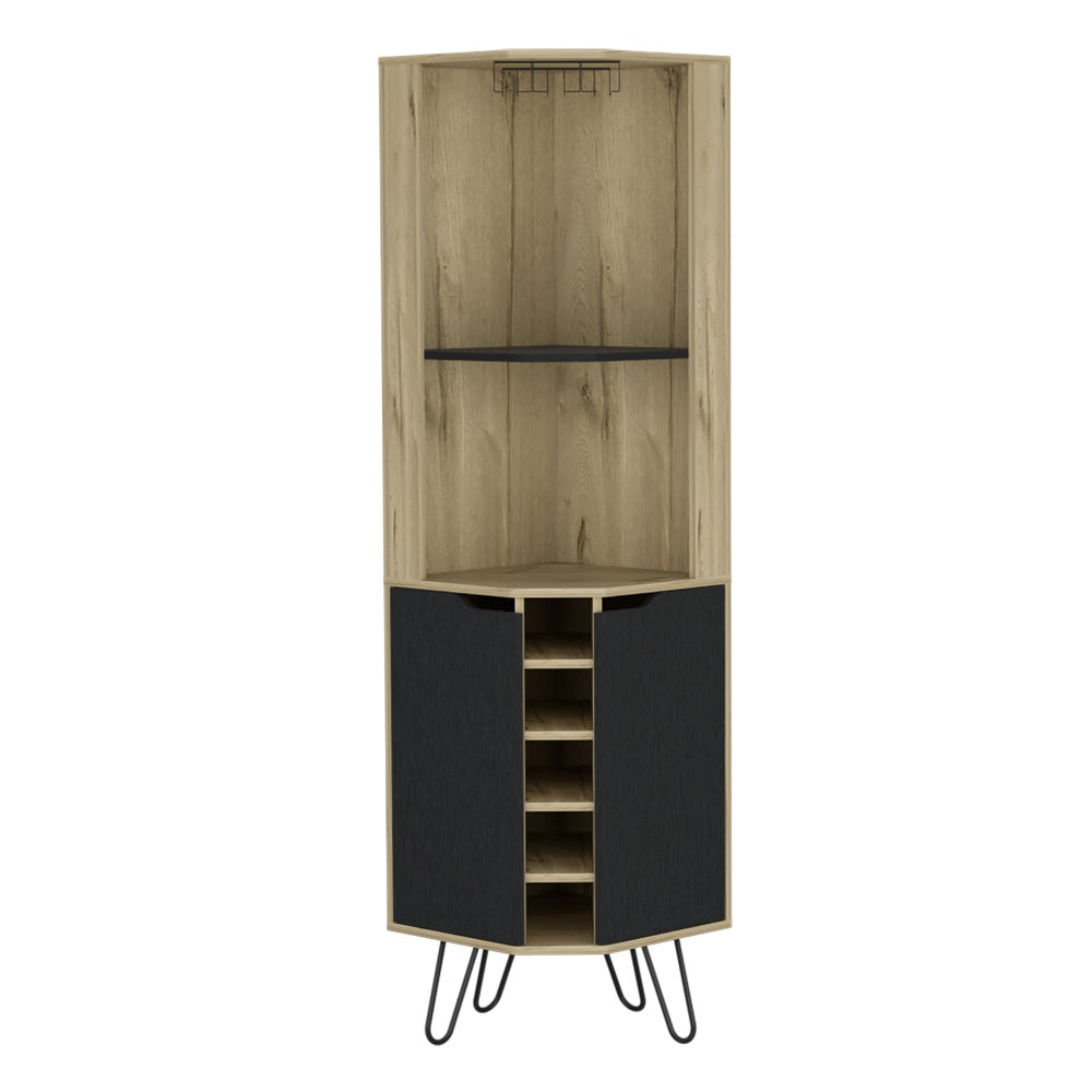 BAR FMFURNITURE ESQUINERO 5 BOTELLEROS 2 PUERTAS FM 008C CAFE CLARO - 1