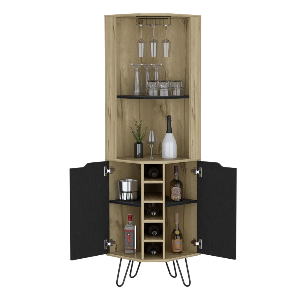 BAR FMFURNITURE ESQUINERO 5 BOTELLEROS 2 PUERTAS FM 008C CAFE CLARO - 3