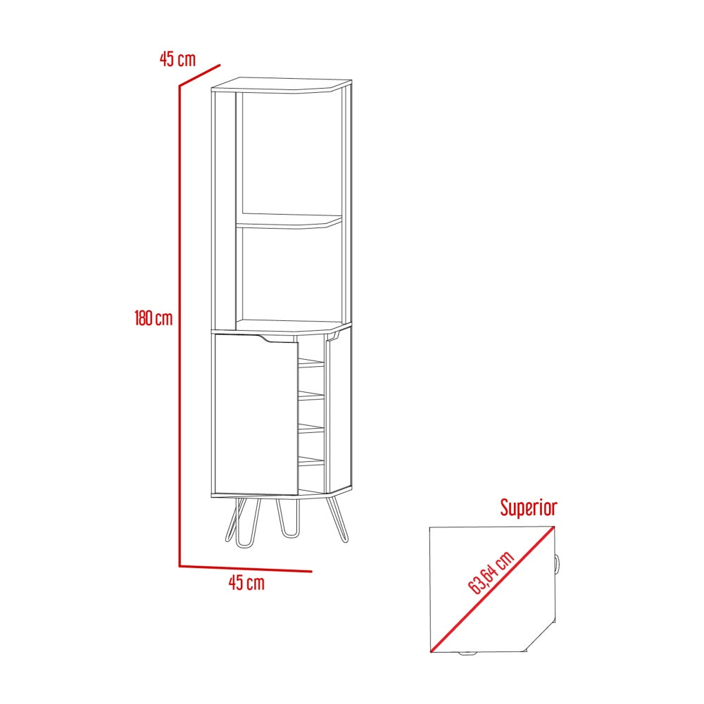 BAR FMFURNITURE ESQUINERO 5 BOTELLEROS 2 PUERTAS FM 008C CAFE CLARO - 8