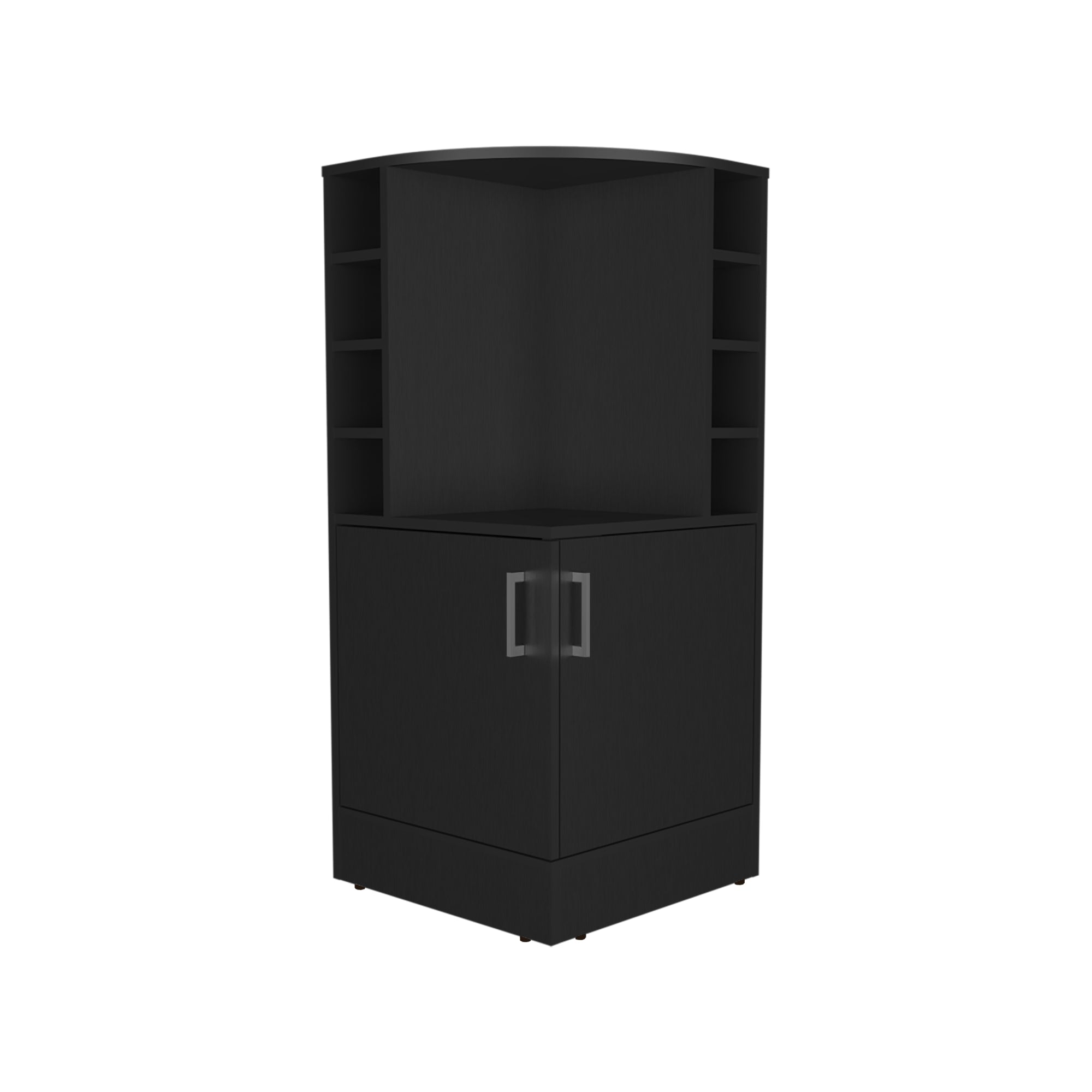 BAR FMFURNITURE ESQUINERO 2 PUERTAS Y PORTA BOTELLAS FM 015N NEGRO - 1