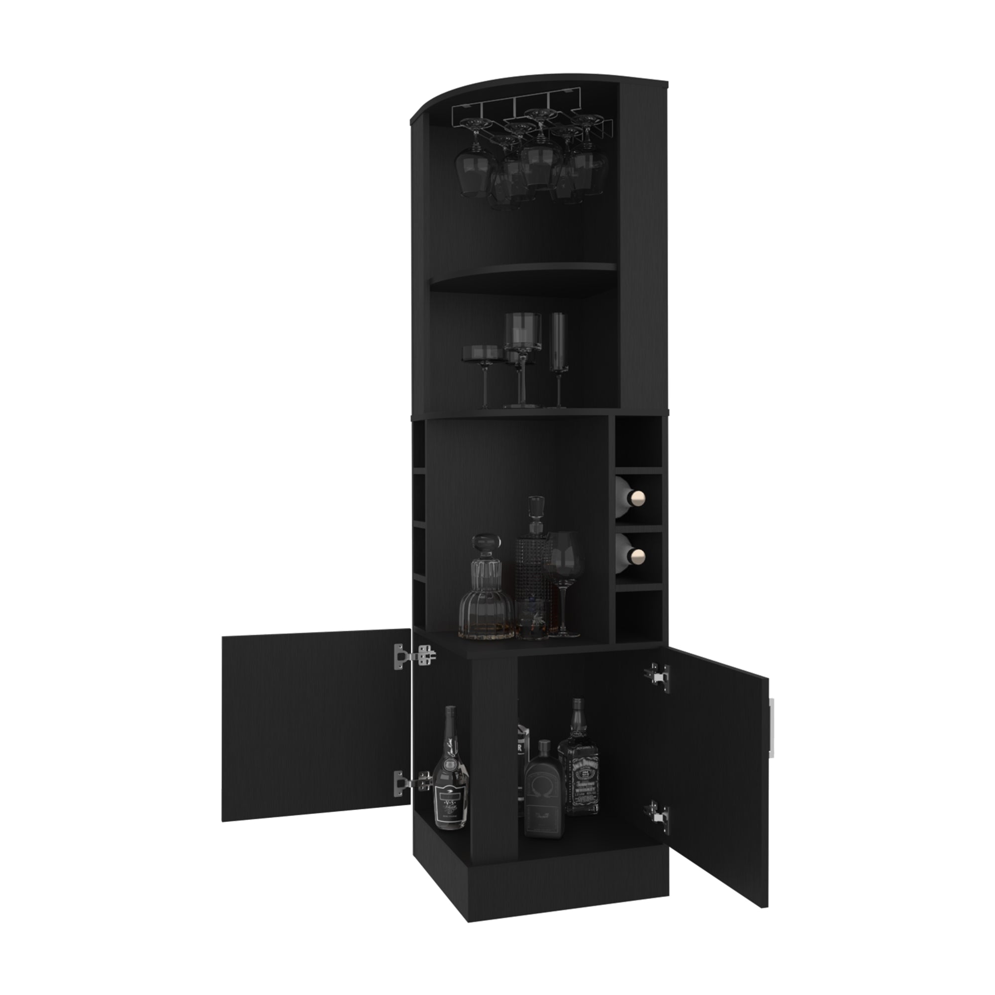 BAR FMFURNITURE ESQUINERO SOPORTE COPAS FM 001N NEGRO - 4