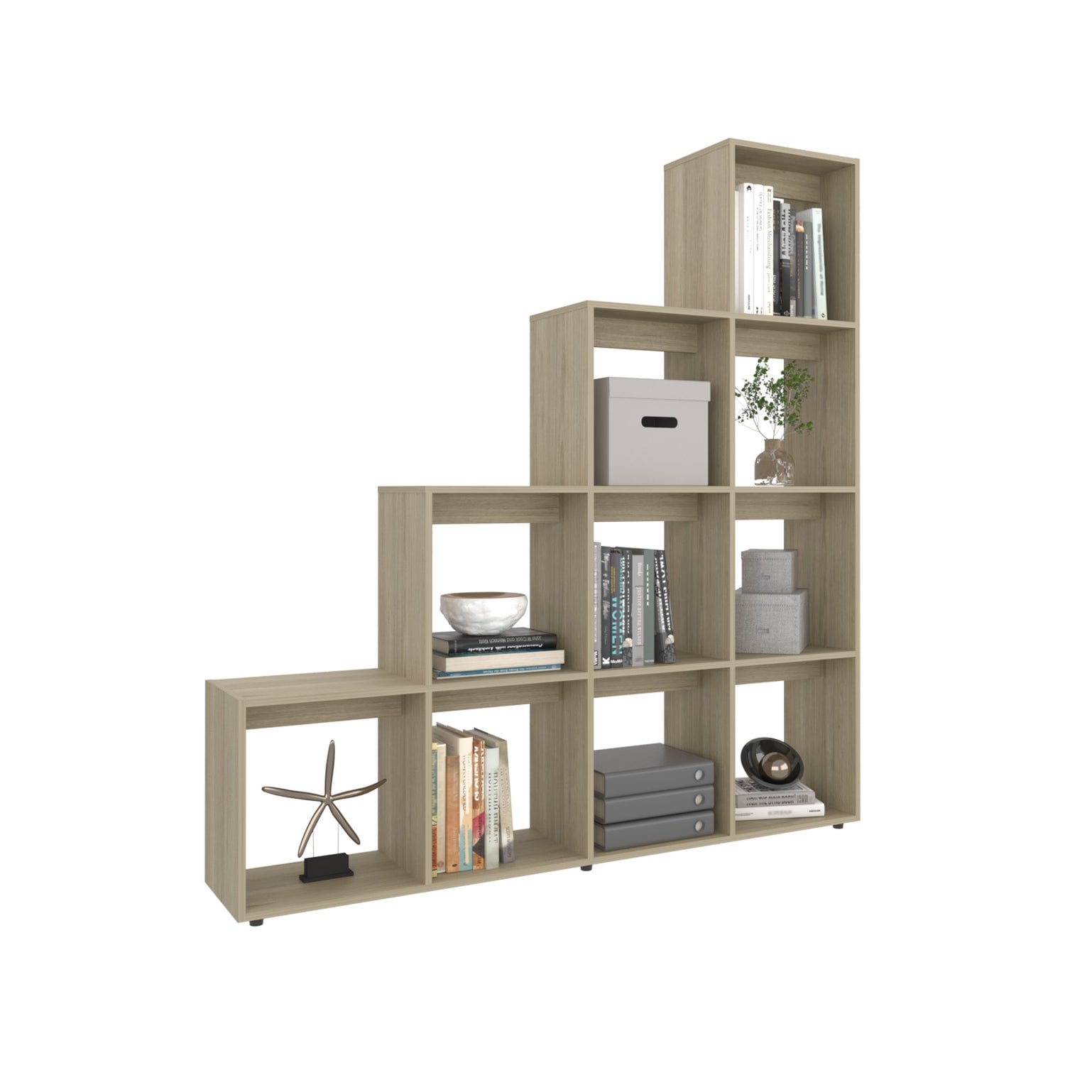 LIBRERO FORMA ESCALERA FM-002C - CAFE CLARO - 2