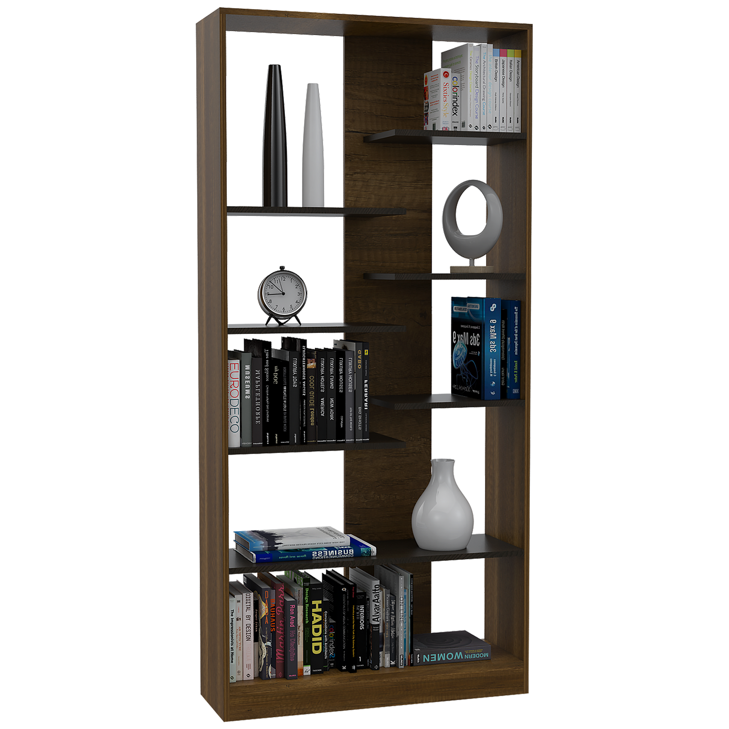 LIBRERO FM-003C - CAFE OSCURO Y NEGRO - 4