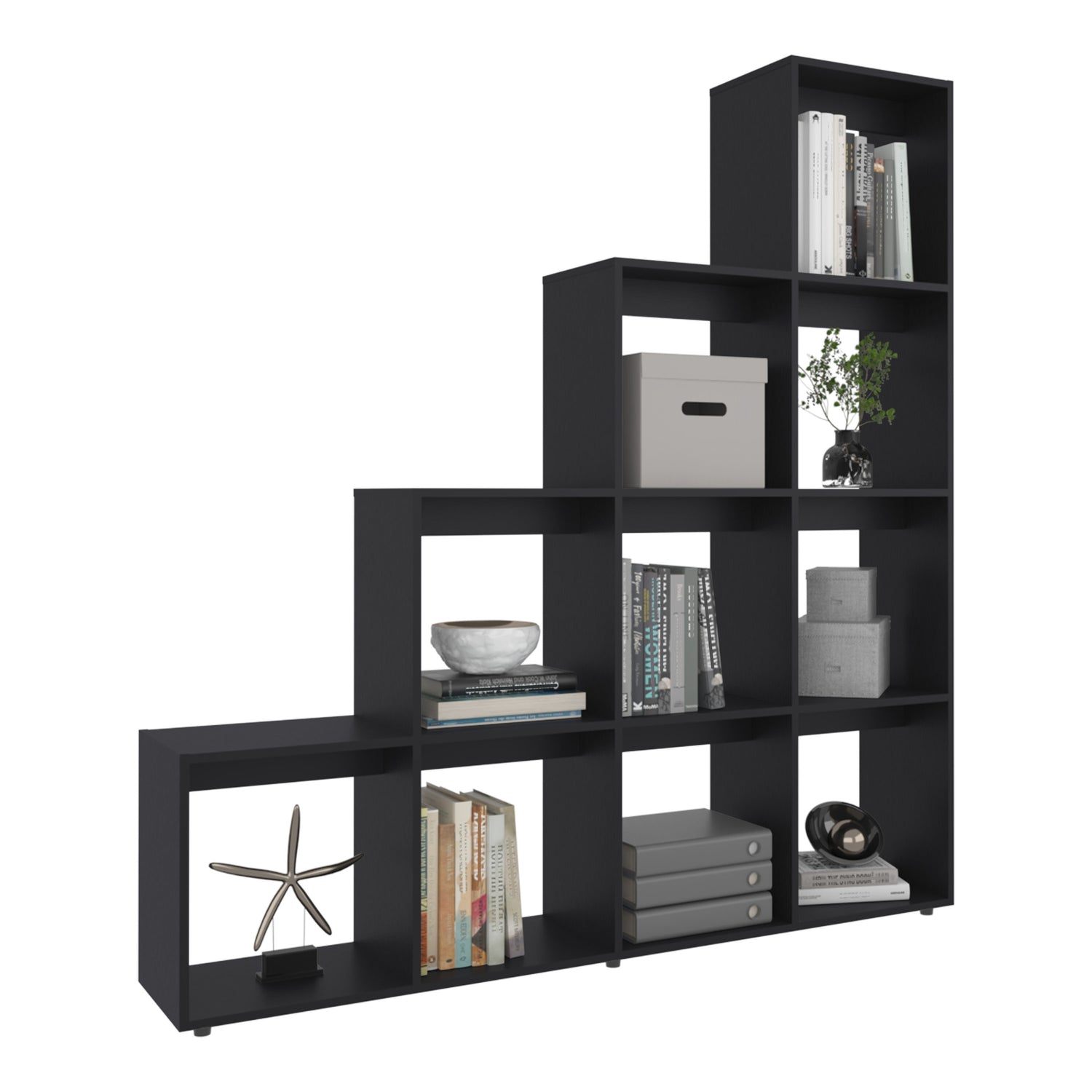 LIBRERO FORMA ESCALERA FM-002N - NEGRO - 2