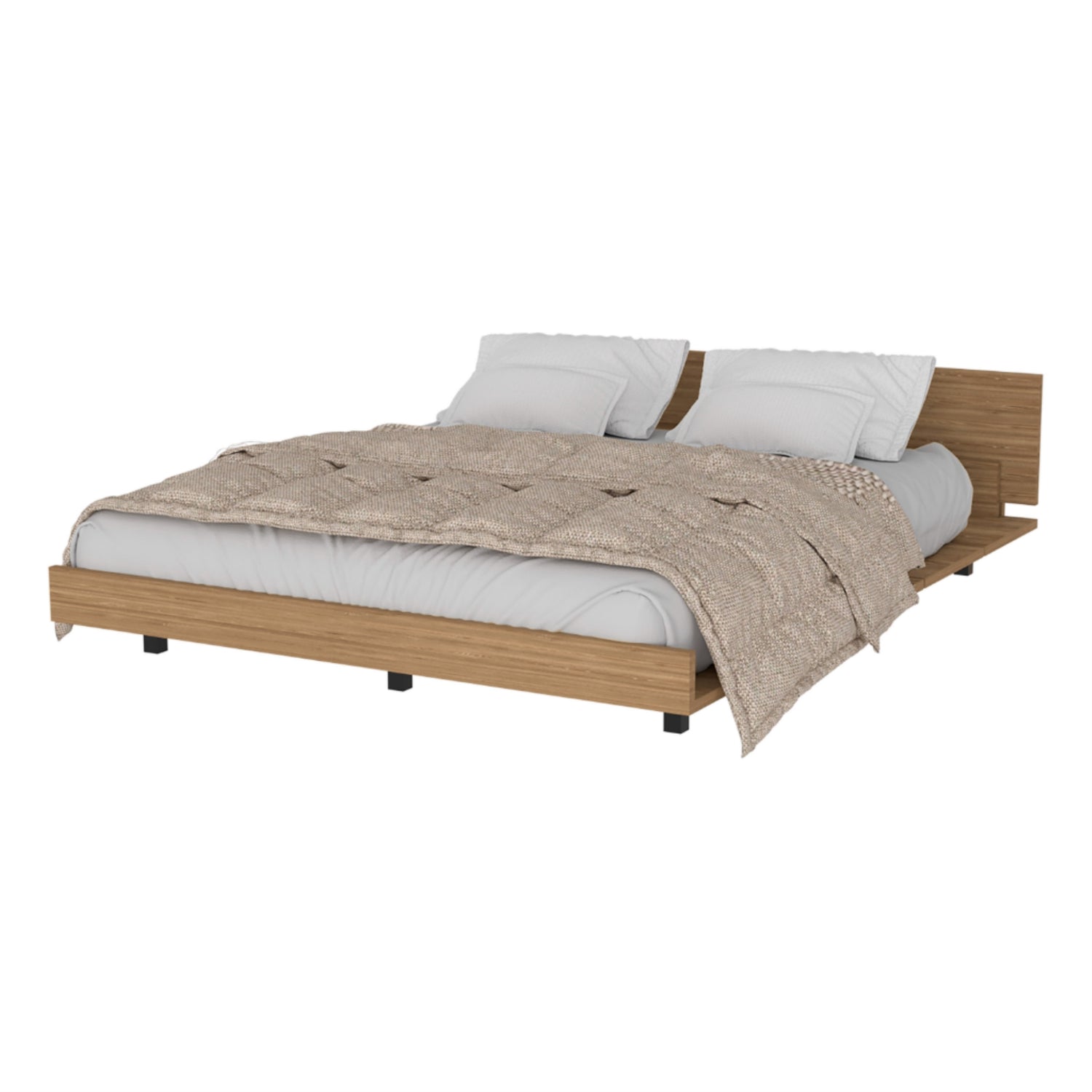 BASE CAMA FMFURNITURE FM-001C 2 PLAZAS CAFE CLARO - 2