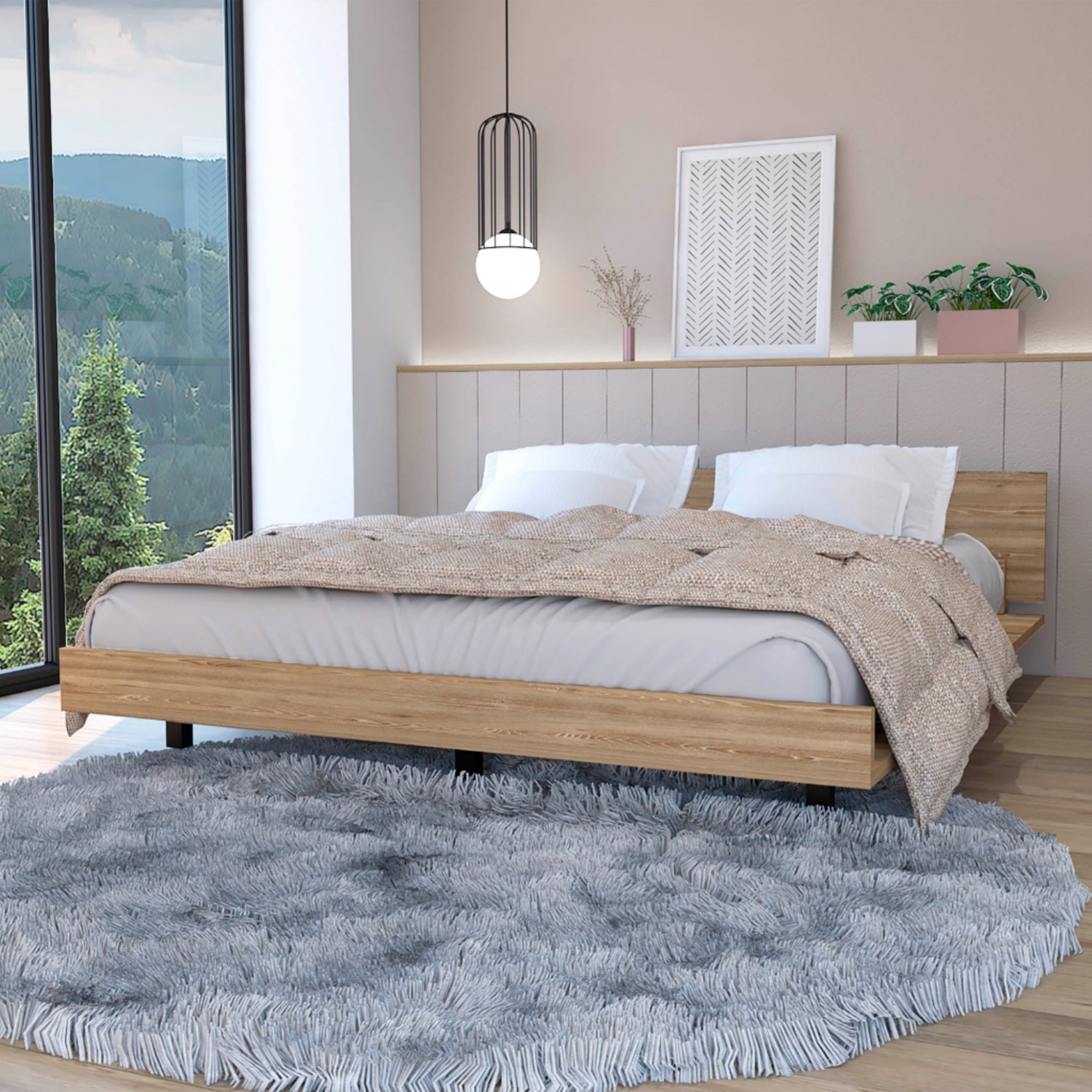BASE CAMA FMFURNITURE FM-001C 2 PLAZAS CAFE CLARO - 3