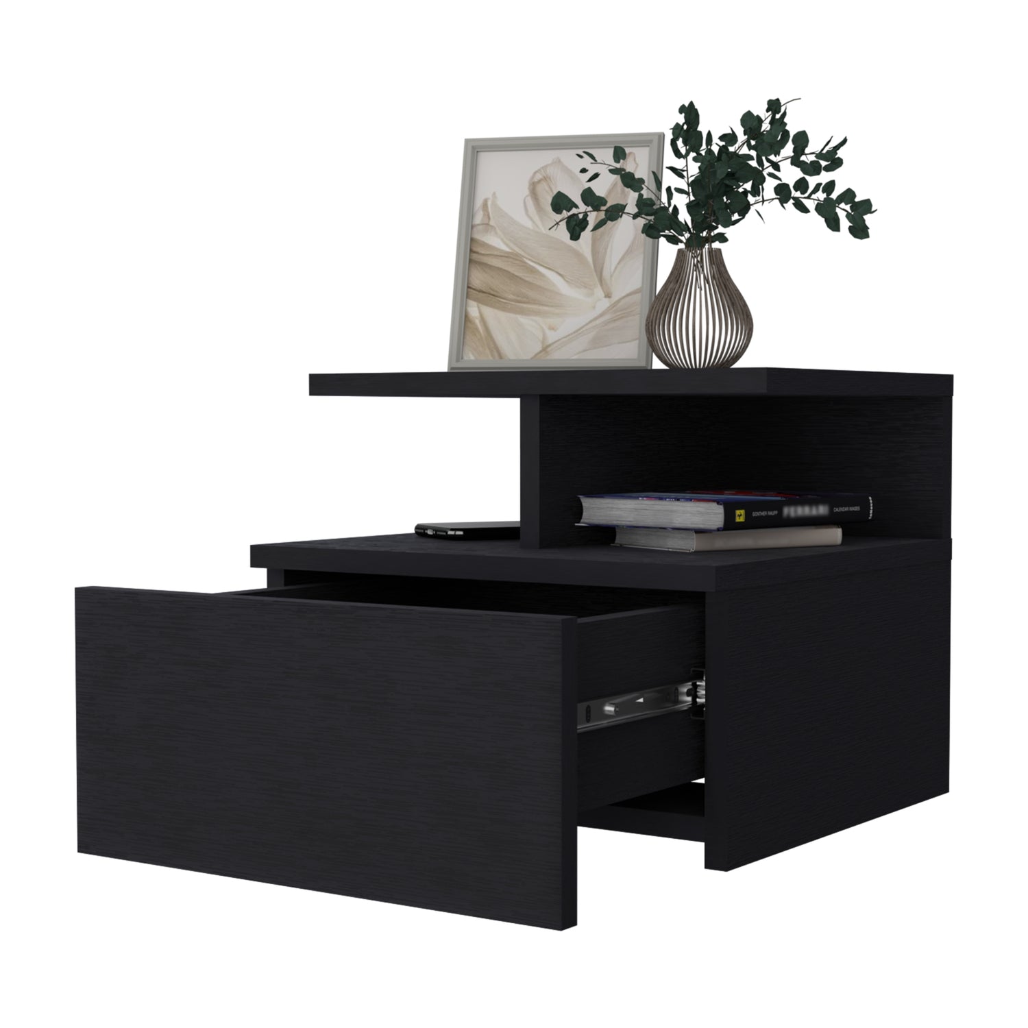VELADOR FMFURNITURE FLOTANTE 1 CAJÓN FM 007N NEGRO - 4