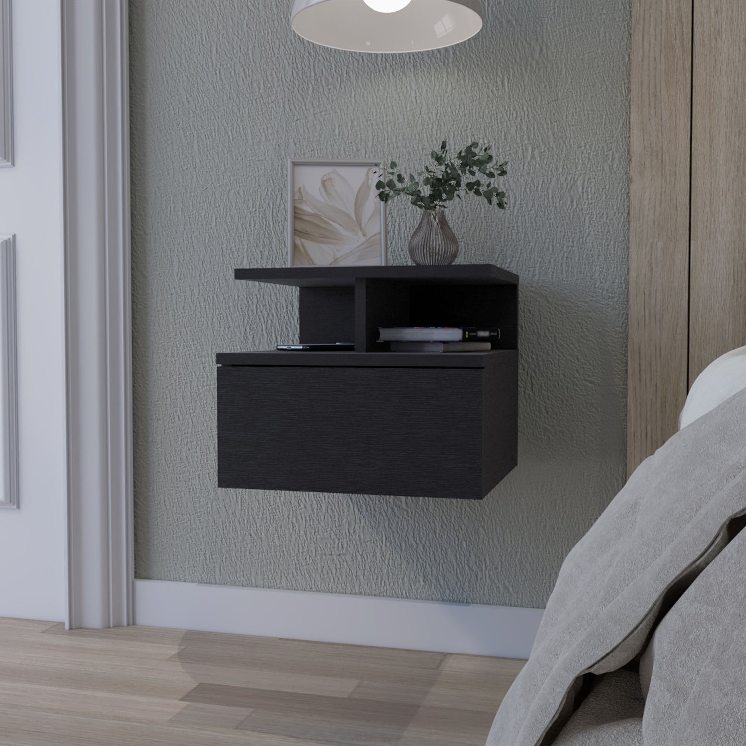 VELADOR FMFURNITURE FLOTANTE 1 CAJÓN FM 007N NEGRO - 5