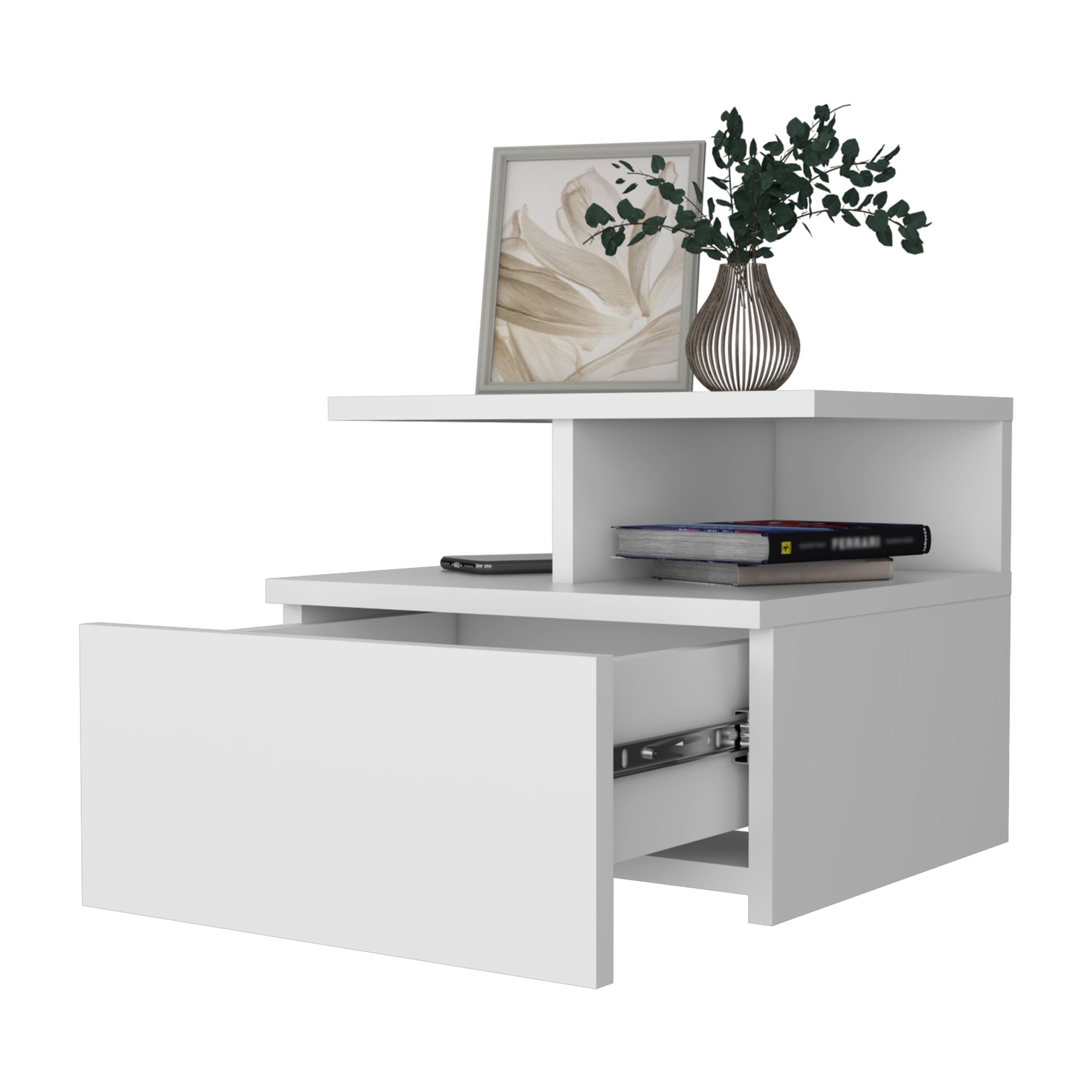 VELADOR FMFURNITURE FLOTANTE 1 CAJÓN FM 007B BLANCO - 4