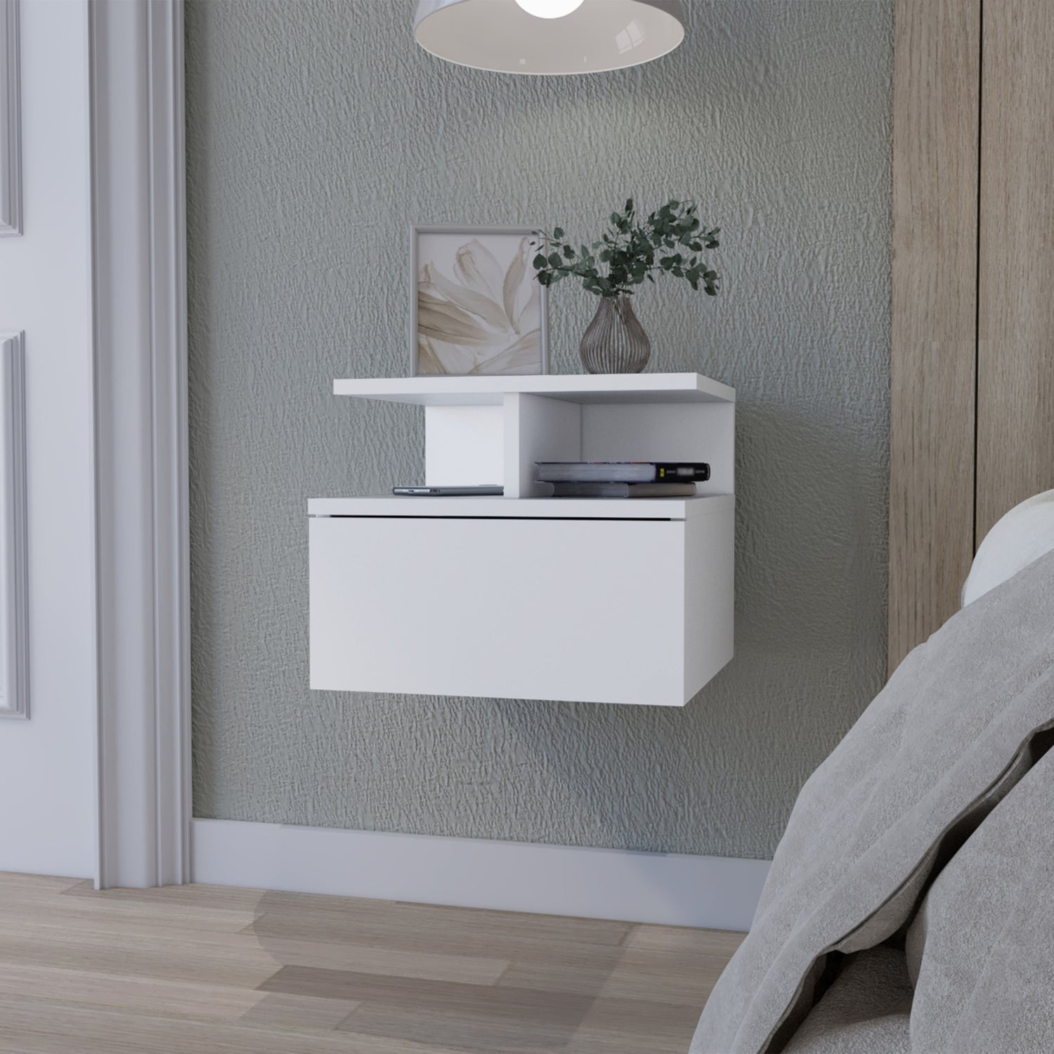 VELADOR FMFURNITURE FLOTANTE 1 CAJÓN FM 007B BLANCO - 5