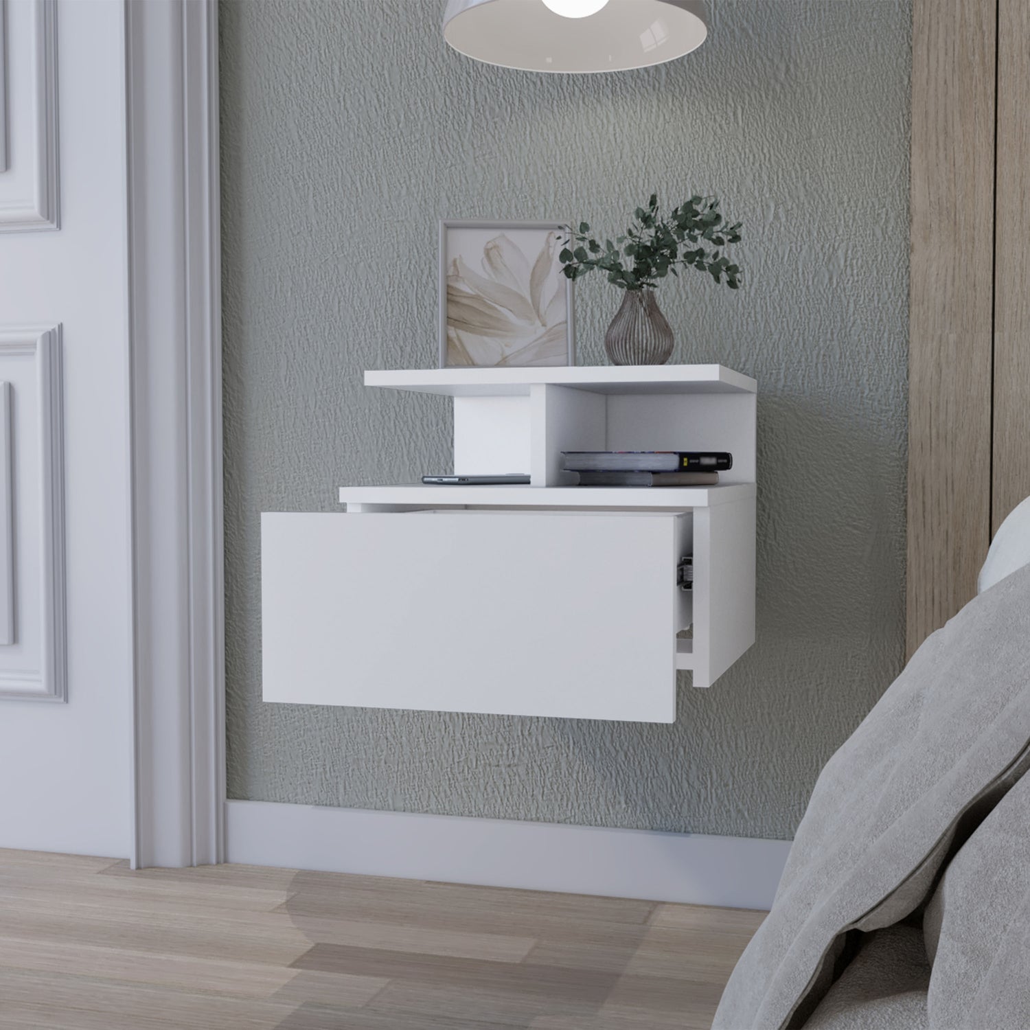 VELADOR FMFURNITURE FLOTANTE 1 CAJÓN FM 007B BLANCO - 6