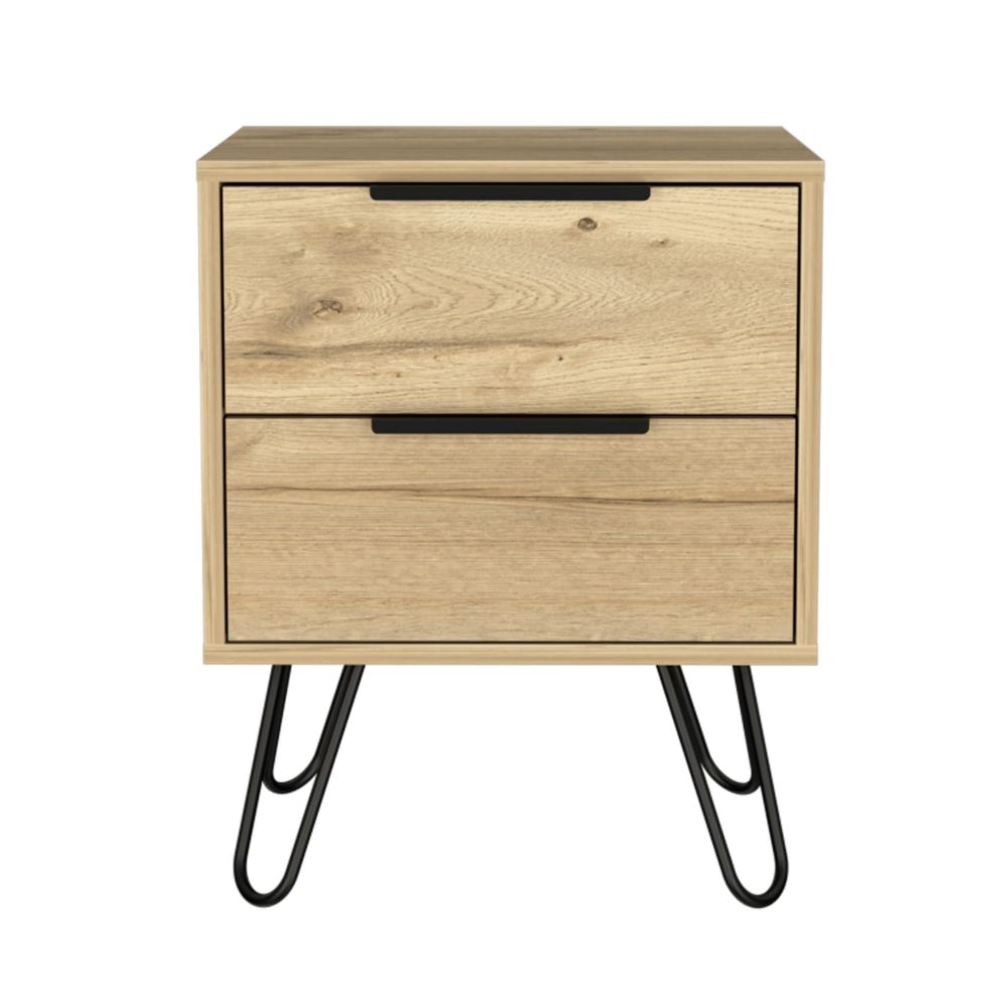 VELADOR FMFURNITURE 2 CAJONES FM 004C CAFE CLARO - 1