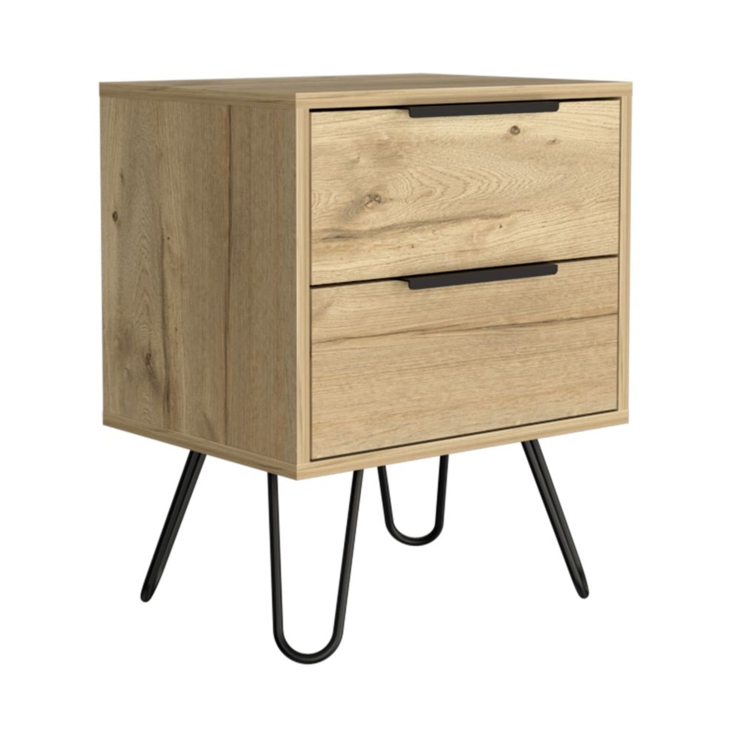 VELADOR FMFURNITURE 2 CAJONES FM 004C CAFE CLARO - 2