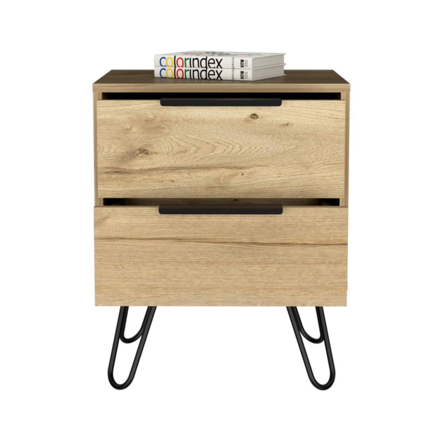 VELADOR FMFURNITURE 2 CAJONES FM 004C CAFE CLARO - 3