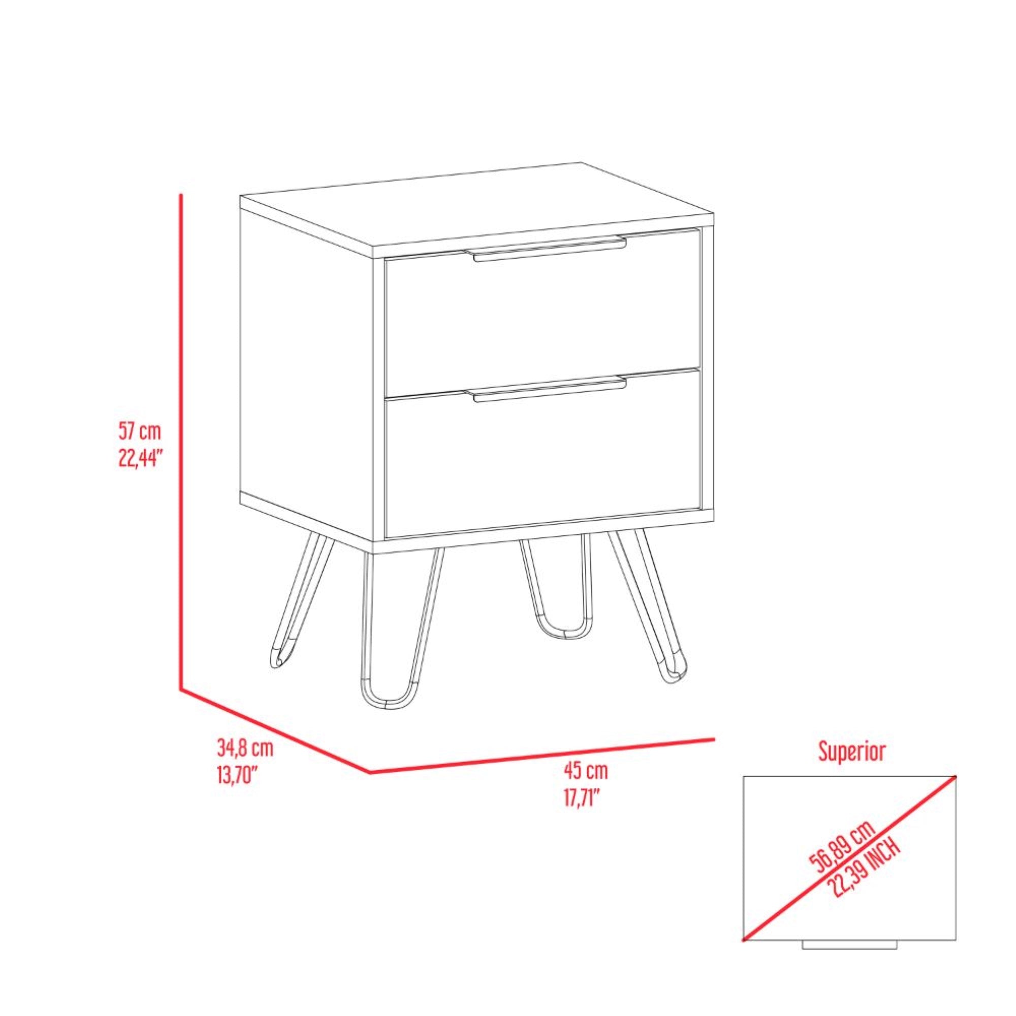 VELADOR FMFURNITURE 2 CAJONES FM 004C CAFE CLARO - 7