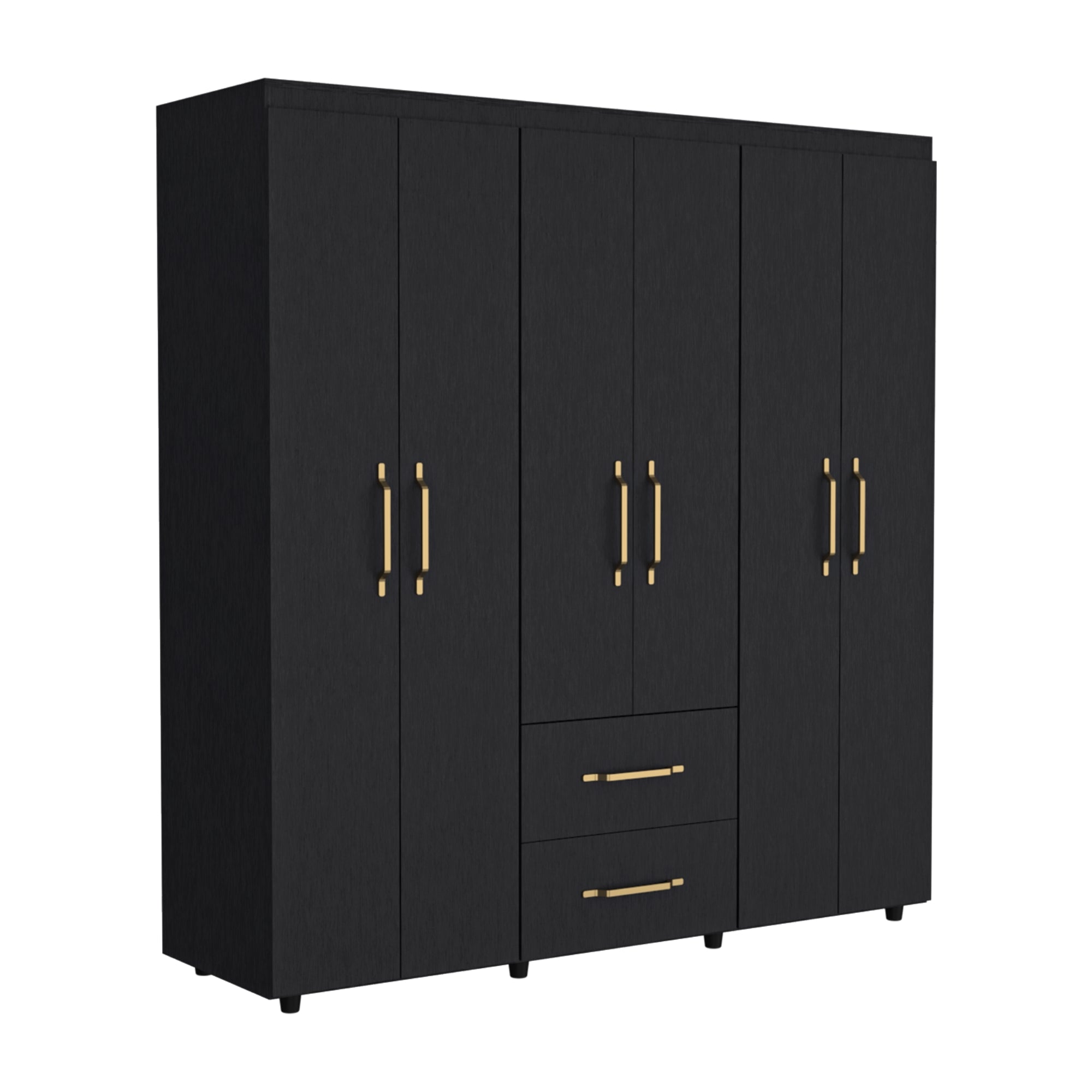 CLOSET FMFURNITURE 6 PUERTAS 2 CAJONES FM 024N NEGRO - 1