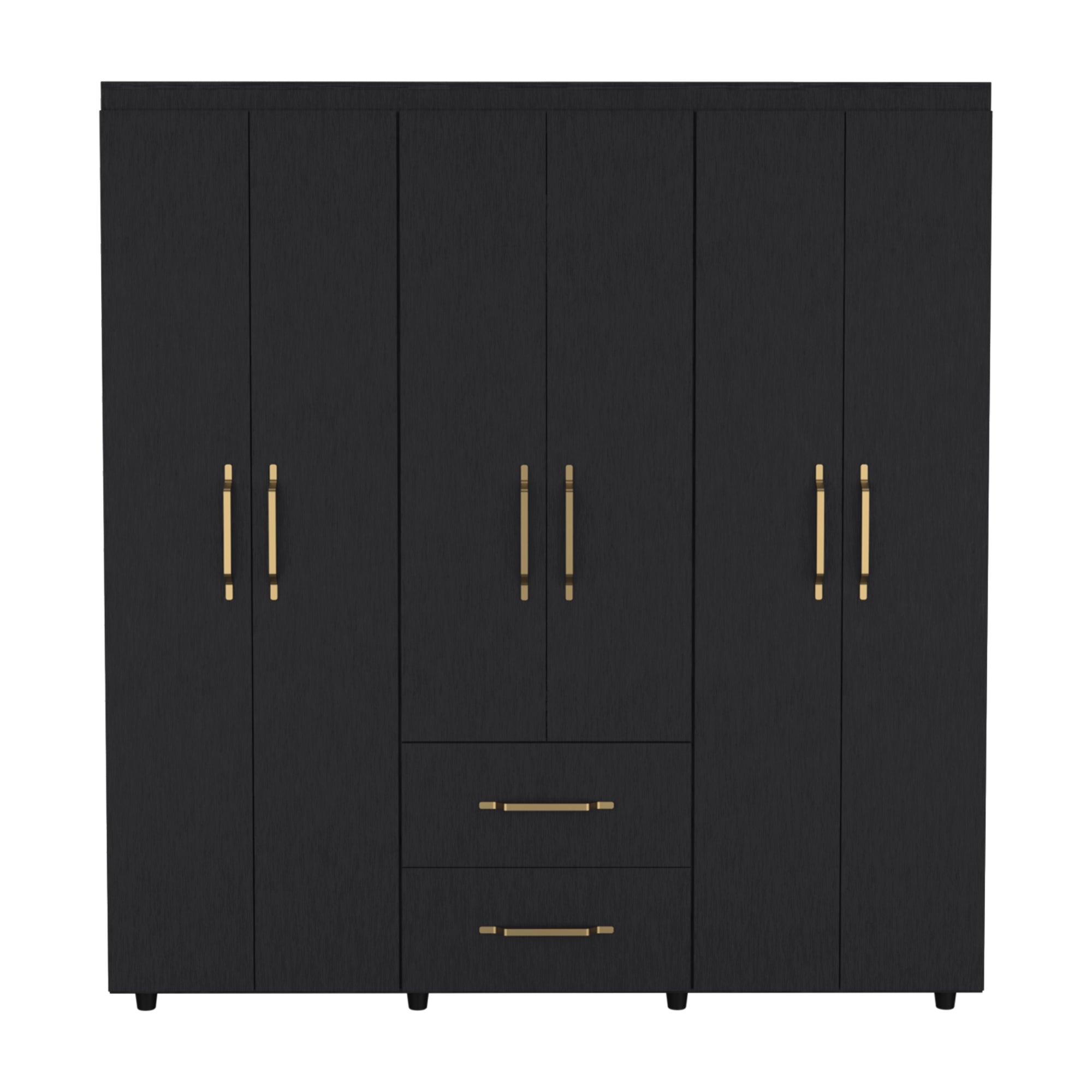CLOSET FMFURNITURE 6 PUERTAS 2 CAJONES FM 024N NEGRO - 2