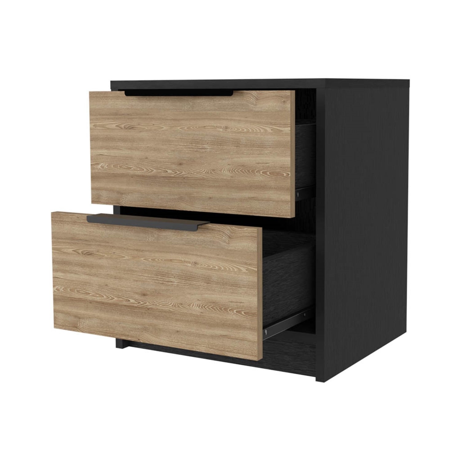 VELADOR FMFURNITURE 2 CAJONES FM 001N NEGRO - 2