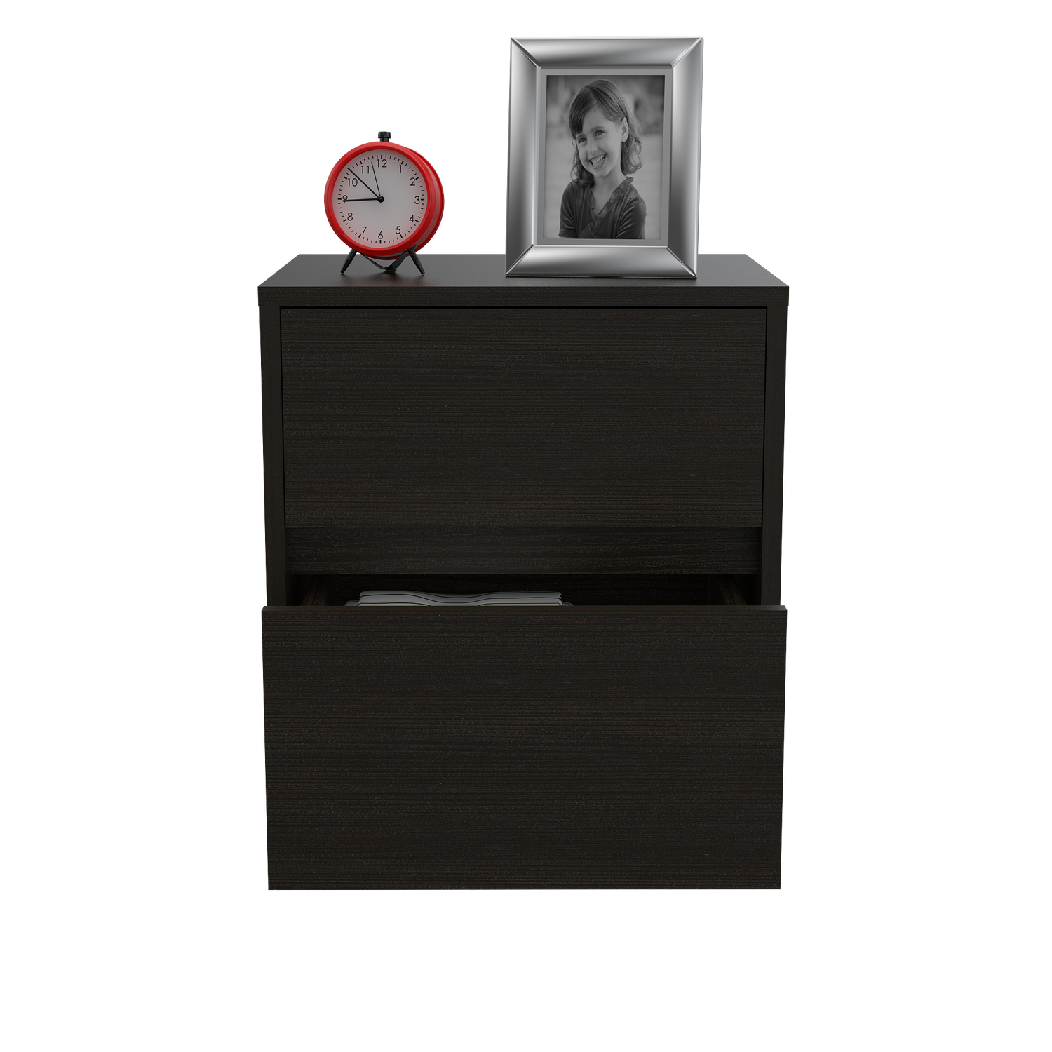 VELADOR FMFURNITURE 2 CAJONES FM 024N NEGRO - 2