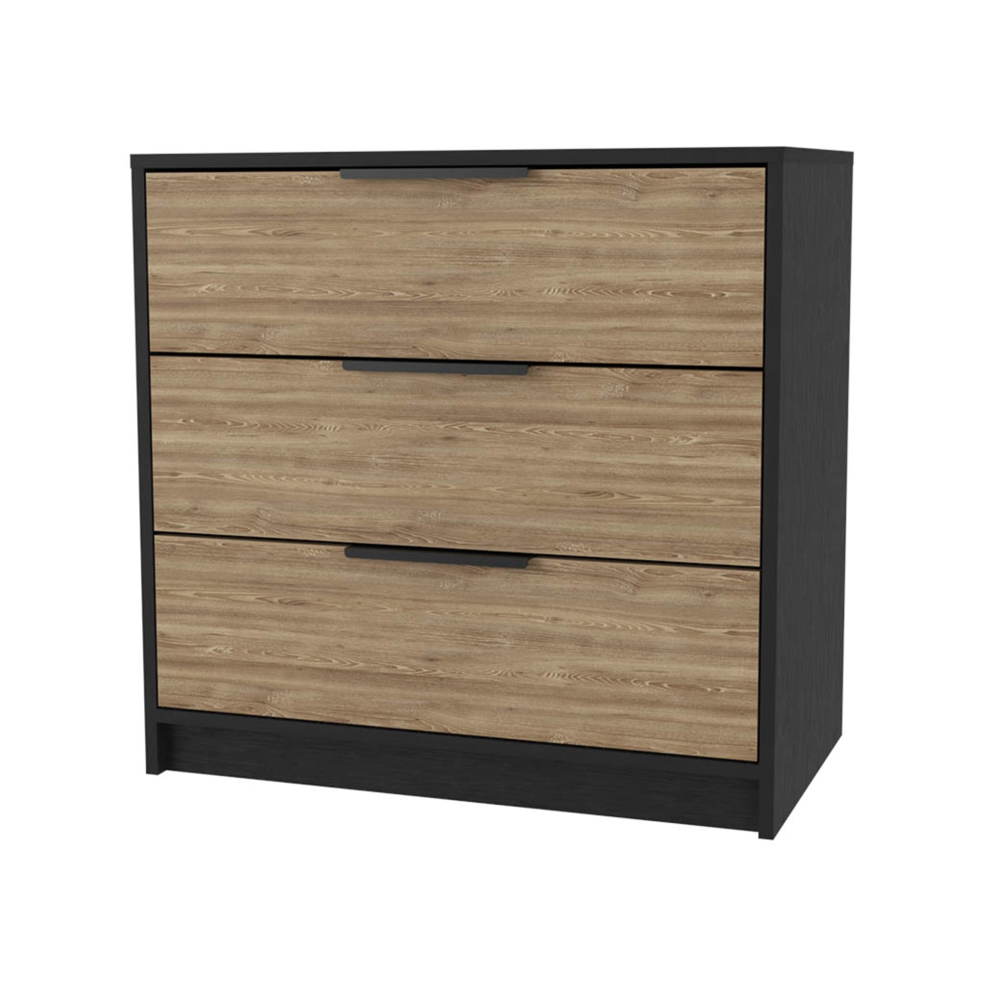COMODA FMFURNITURE 3 CAJONES FM 001N CAFE CLARO NEGRO