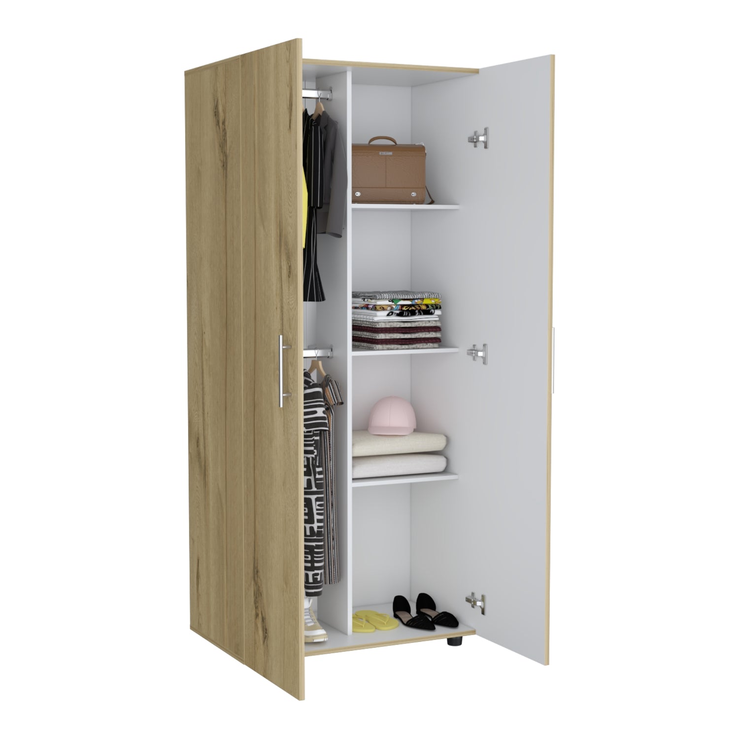 CLOSET FMFURNITURE 2 PUERTAS FM 021C CAFÉ CLARO - 4