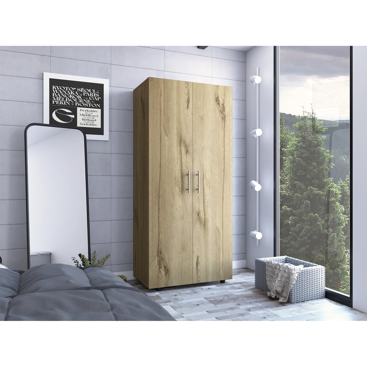 CLOSET FMFURNITURE 2 PUERTAS FM 021C CAFÉ CLARO - 5