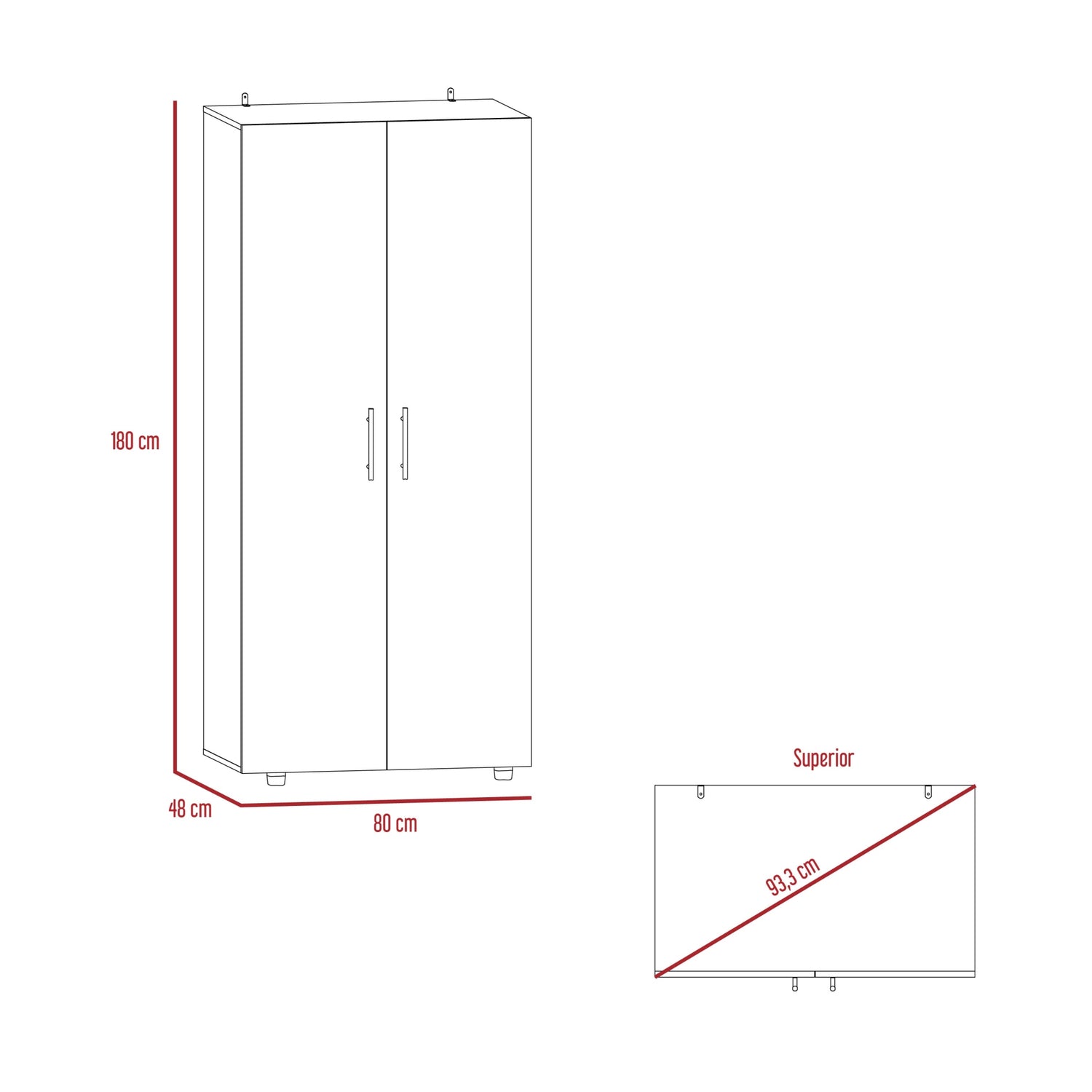 CLOSET FMFURNITURE 2 PUERTAS FM 021C CAFÉ CLARO - 8