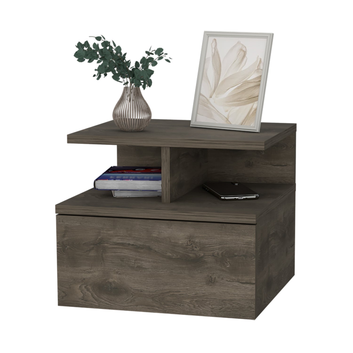 VELADOR FMFURNITURE FLOTANTE 1 CAJÓN FM 007O CAFÉ OSCURO - 3