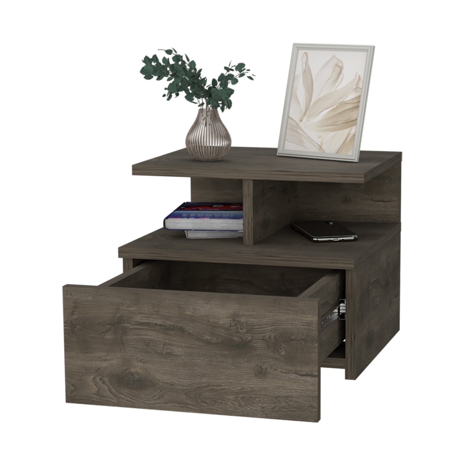 VELADOR FMFURNITURE FLOTANTE 1 CAJÓN FM 007O CAFÉ OSCURO - 4
